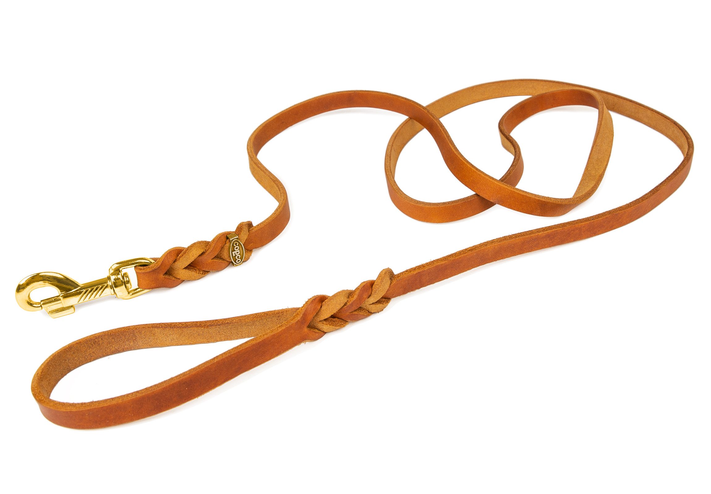 CopcoPet Hundeleine Fettlederleine mit Handschlaufe, Leder
