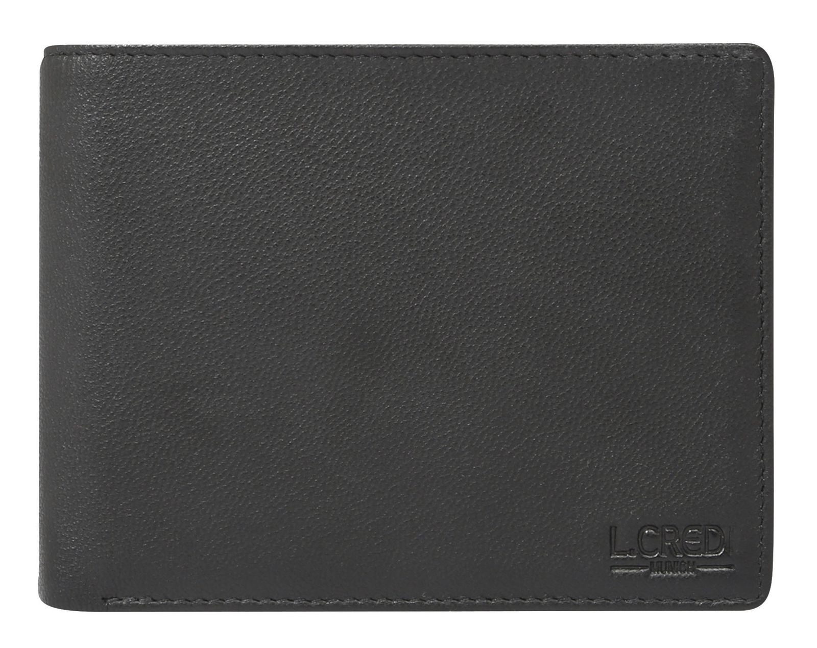 L. CREDI Geldbörse Wallet, aus echtem Leder mit RFID-Blocker Schutz