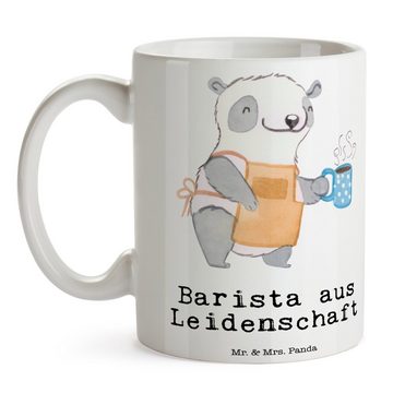 Mr. & Mrs. Panda Tasse Barista Leidenschaft - Weiß - Geschenk, Tasse, Tasse Motive, Teetasse, Keramik, Brillante Bedruckung