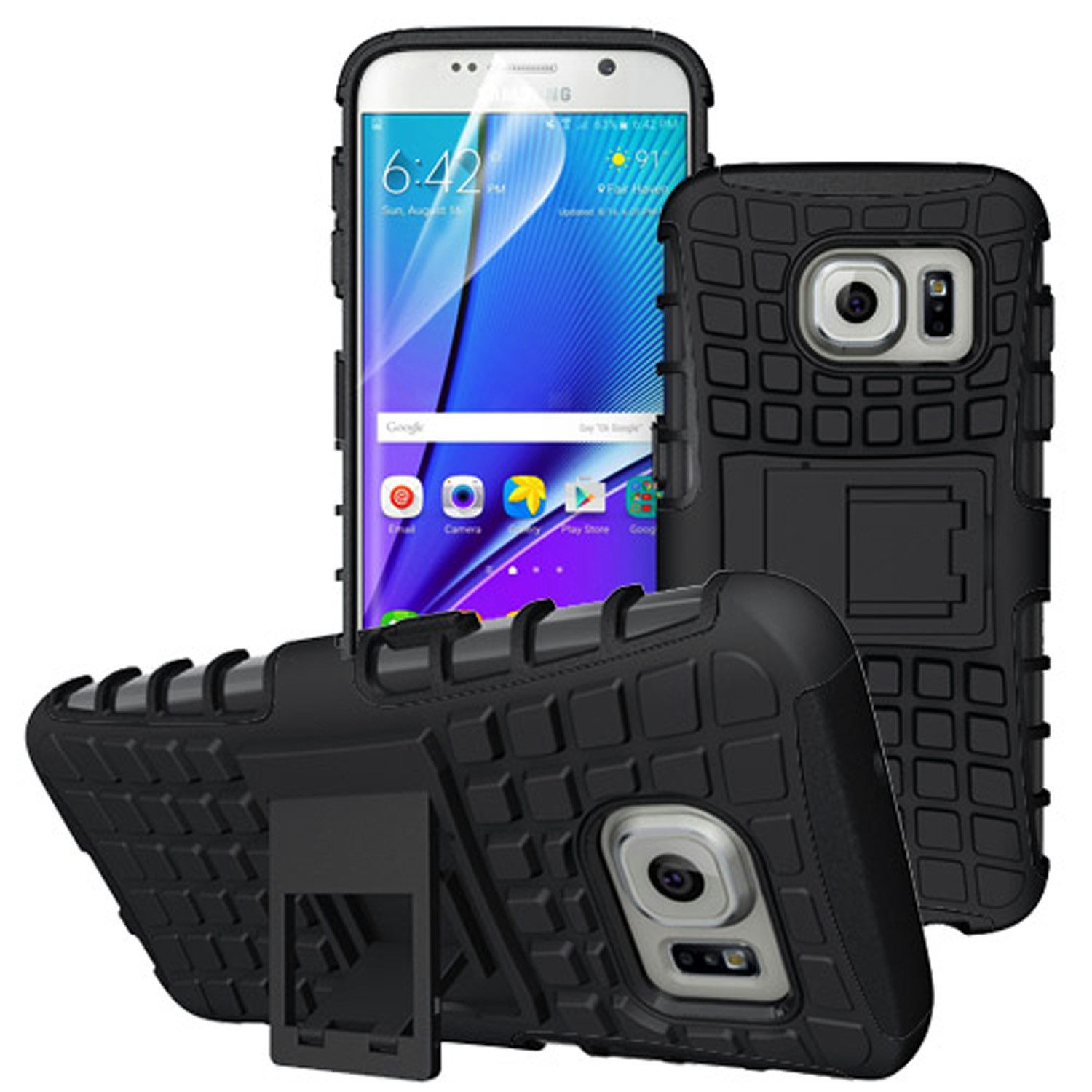 betterfon Handyhülle für Samsung Galaxy Robuste Outdoor Schutzhülle Panzer Case, Stoßfeste Dual-Layer Hülle mit Kickstand kratzfest und formstabil
