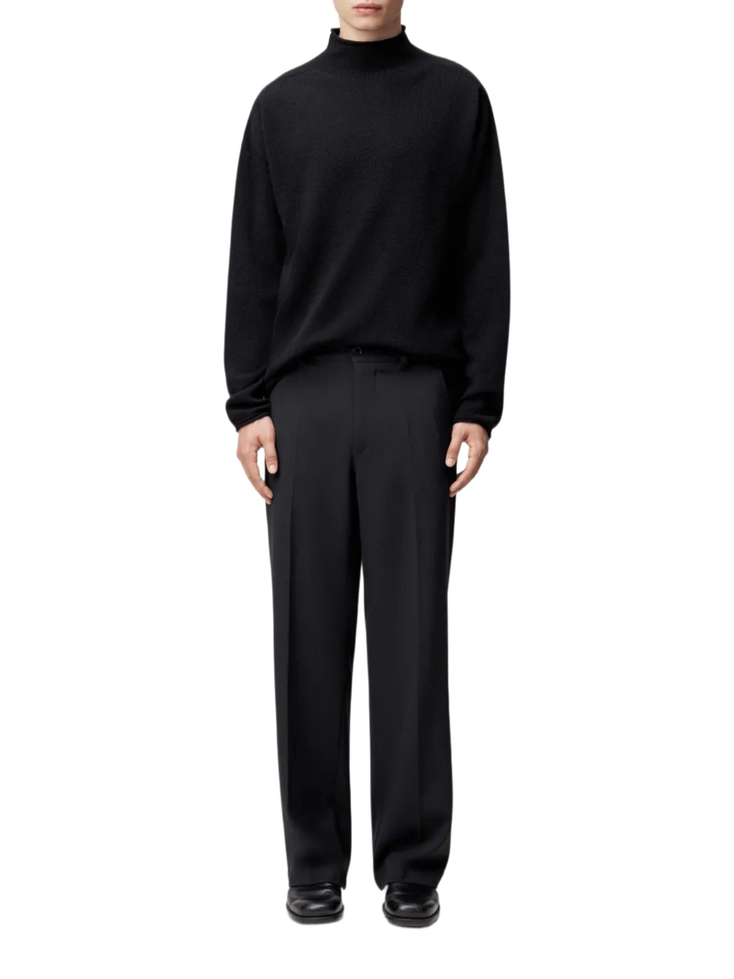 Drykorn Strickpullover schwarz,Casual,Wolle,Unifarben,Rollkragen,Lang,Relaxed Fit