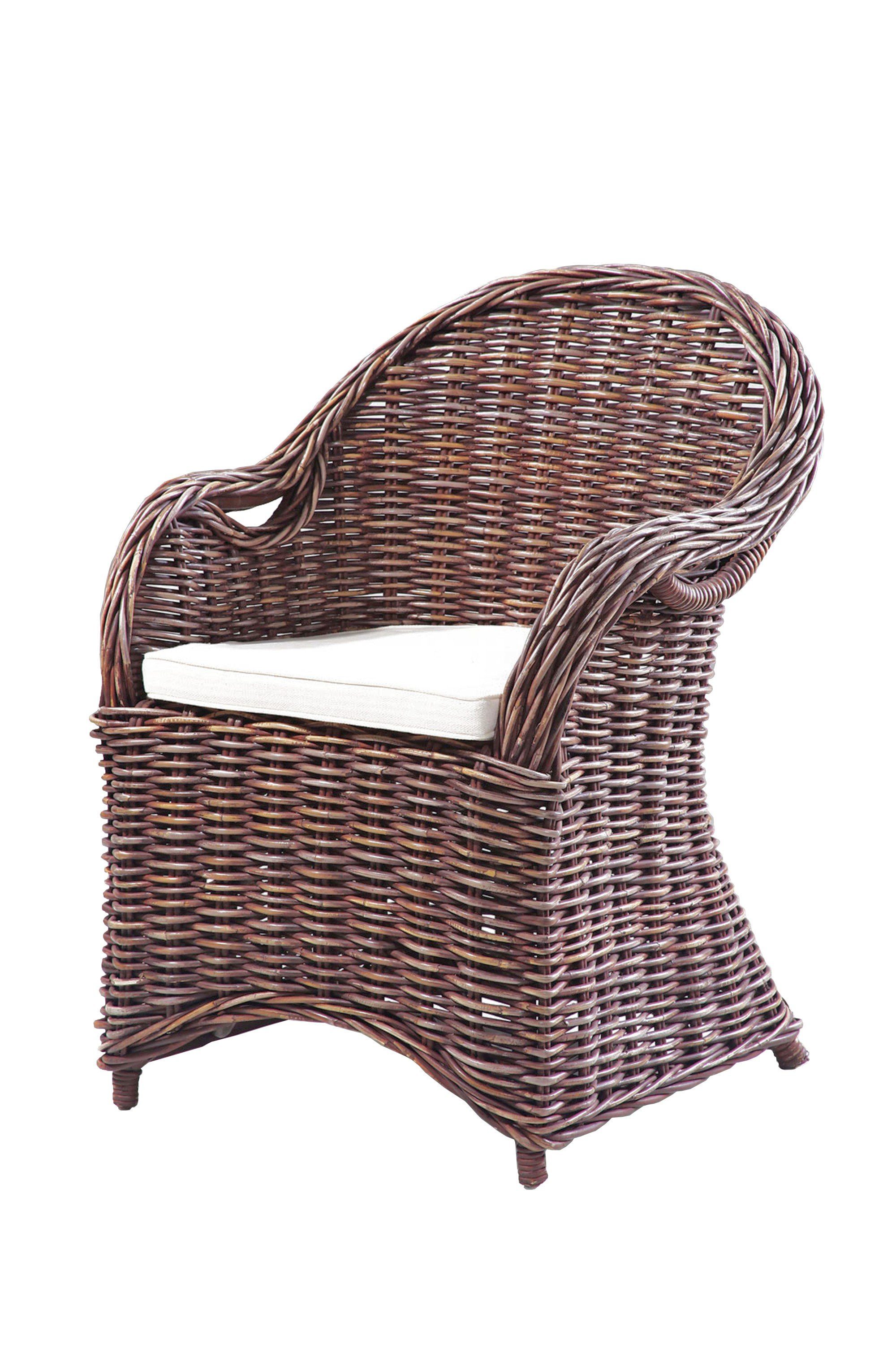 Garden Pleasure Relaxsessel, Korb Sessel BREST Natur Rattan braun