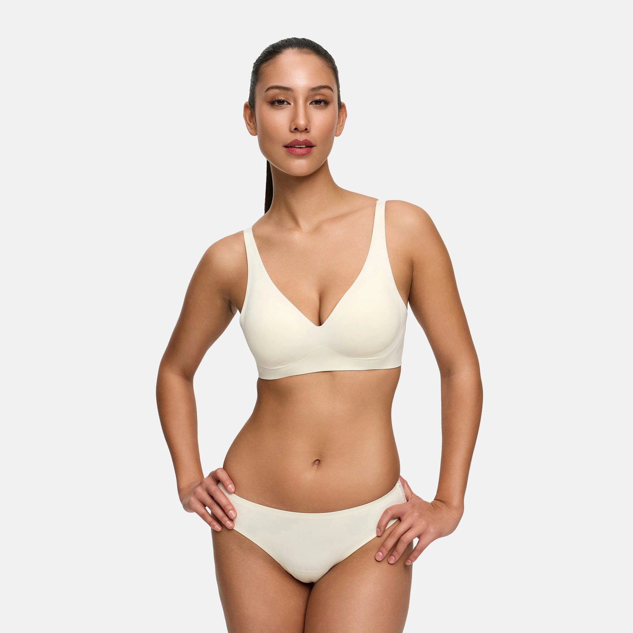 cfab (creamy fabrics) Tanga Tanga mit Spitze-Weiß-XS