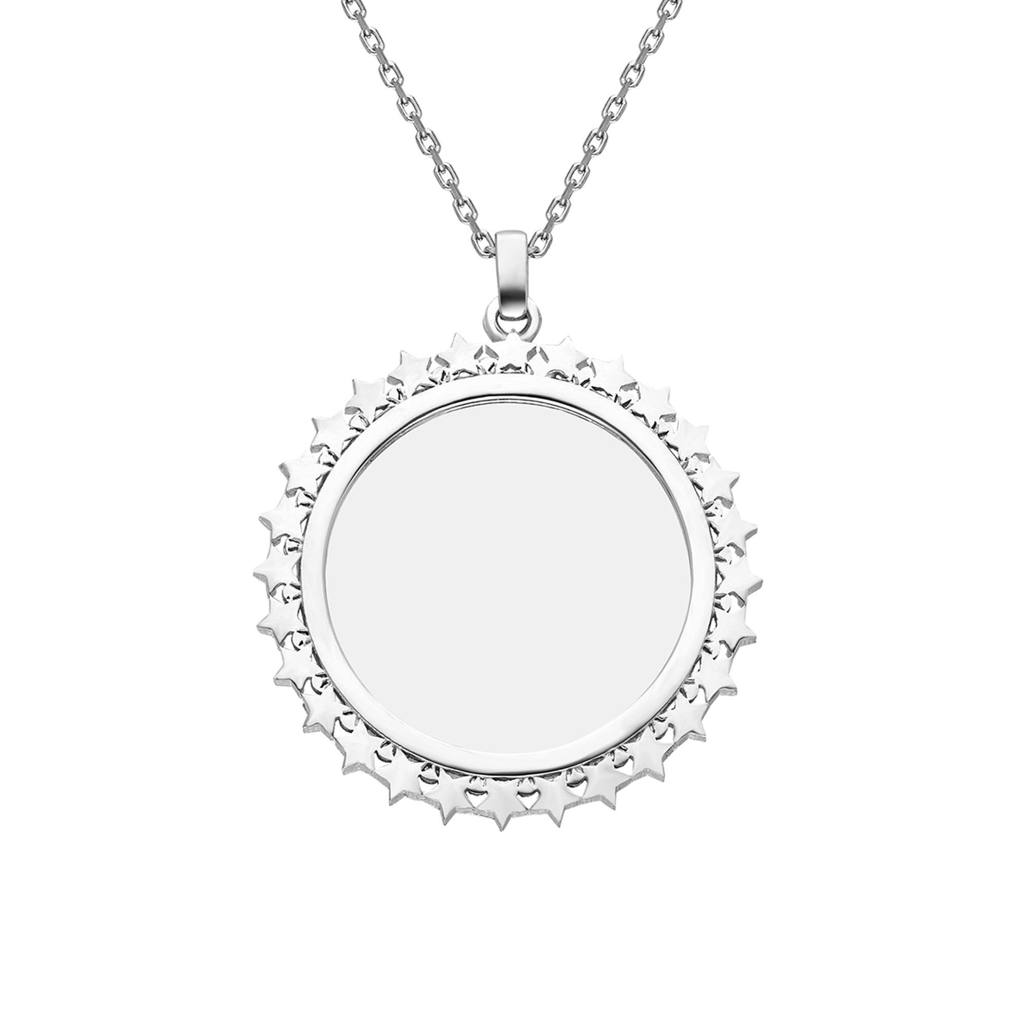 dKeniz Kette mit Anhänger 925/- Sterling Silber rhodiniert Glänzend 44+7cm Zirkonia