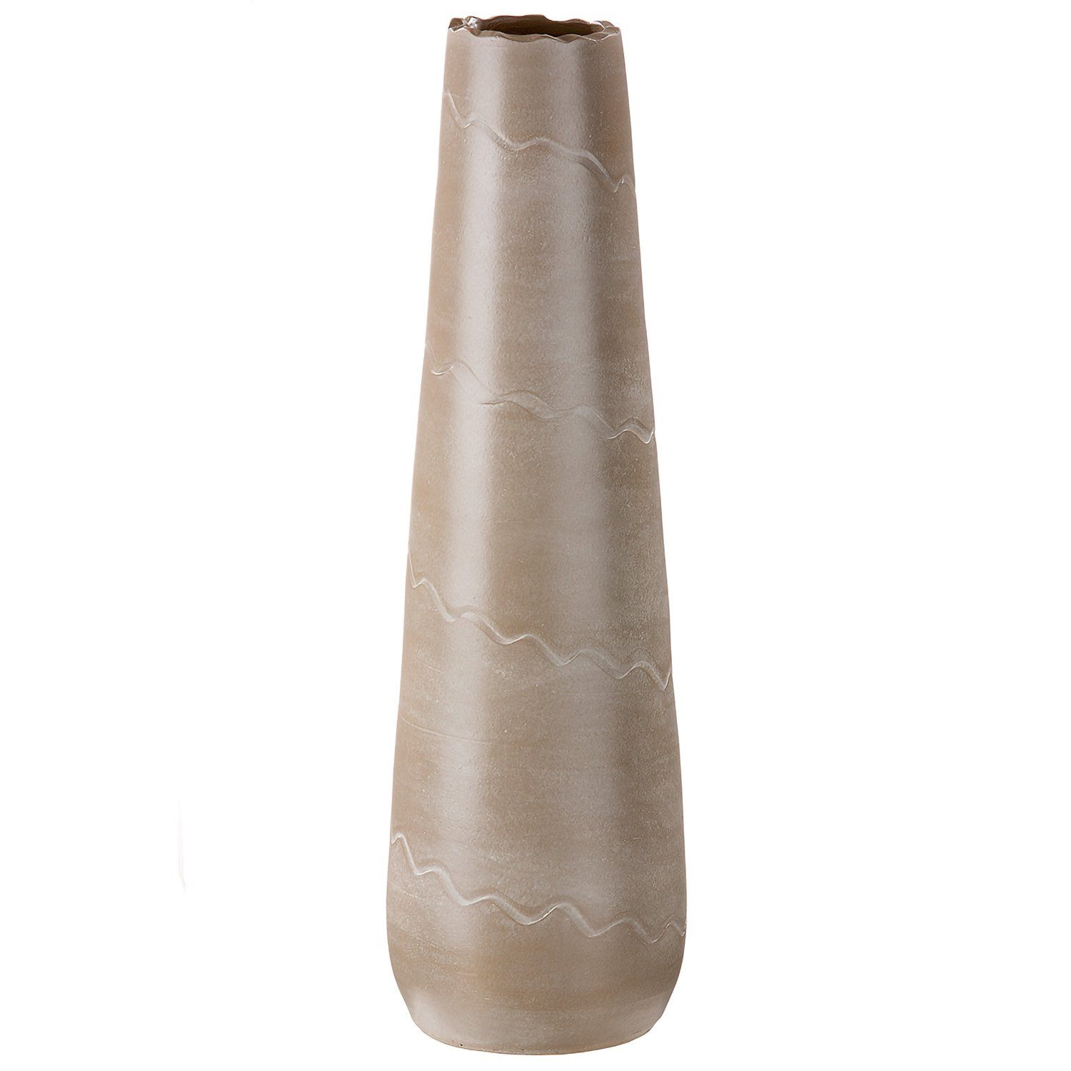 GILDE Dekovase GILDE Vase Wave - hellbraun - H. 60cm x D. 17cm