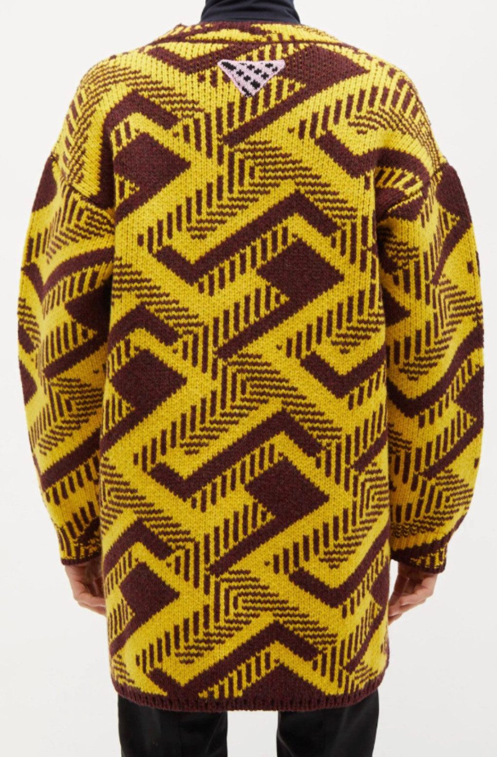 PRADA Strickpullover Oversized V-neckShetland Jumper Wurde in Italien vollständig aus Wolle gefertigt