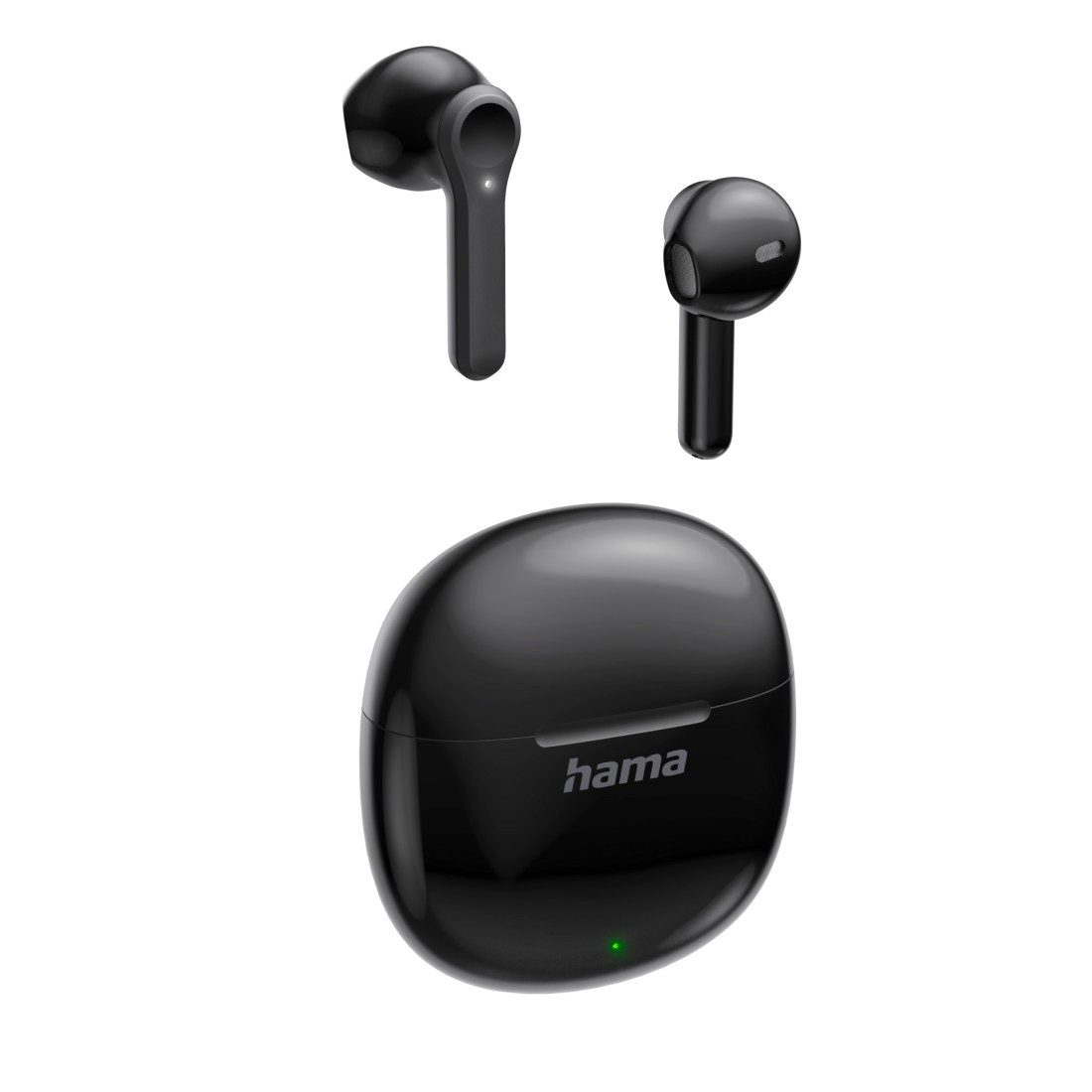 Hama True-Wireless Bluetooth-Kopfhörer Action One Earbuds mit Ladebox Bluetooth-Kopfhörer (Sprachsteuerung, True Wireless, integrierte Steuerung für Anrufe und Musik, Google Assistant, Siri, A2DP Bluetooth, AVRCP Bluetooth, HFP, HSP, Touch-Control, Ladebox, USB-C, Sprachassistent, Autopairing)