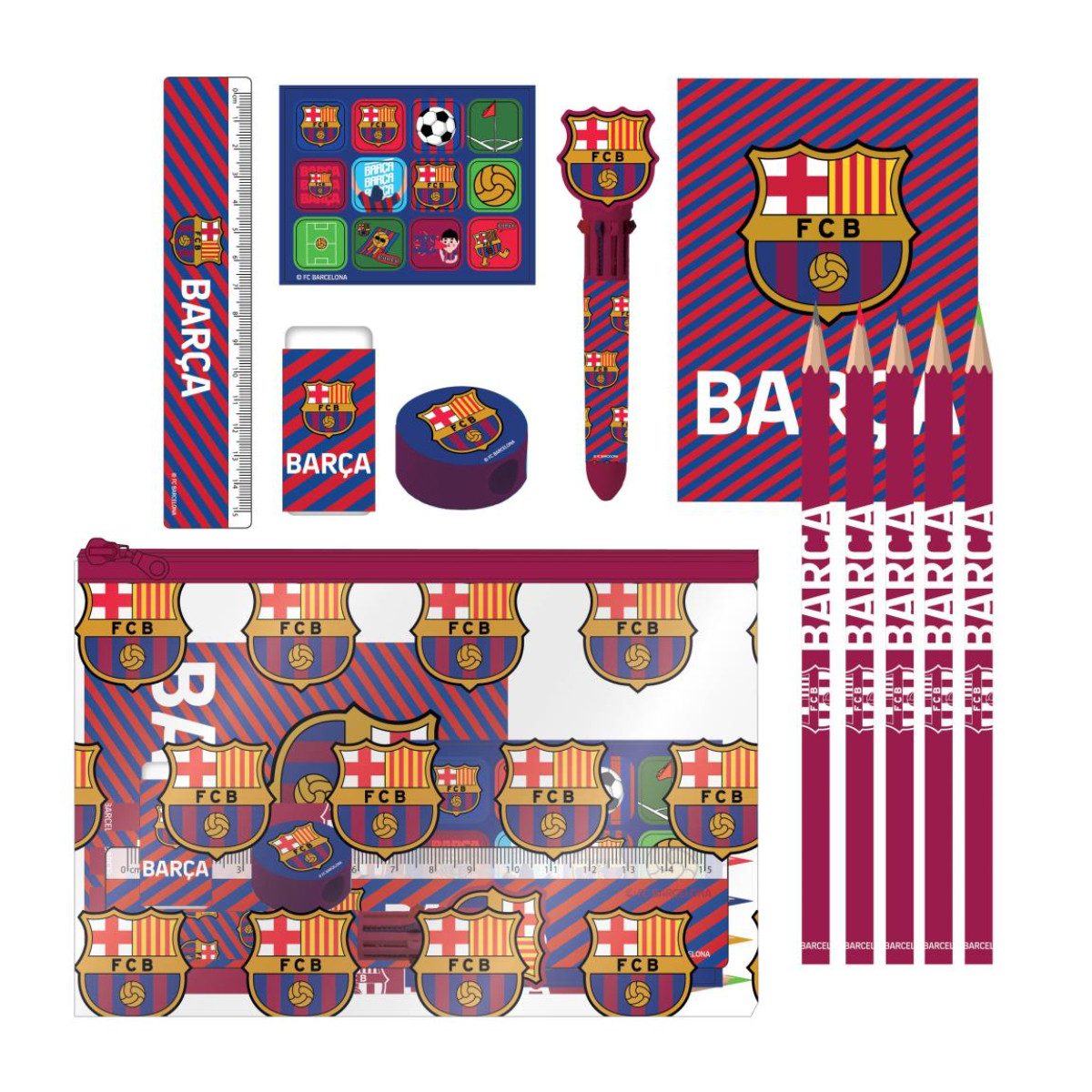 FC Barcelona Notizheft Schulset für Malen Schreiben und Basteln
