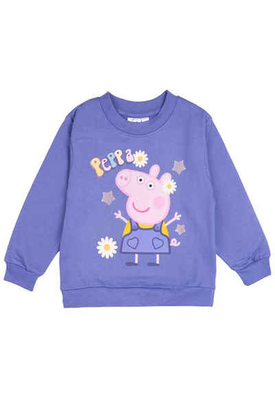 United Labels® Sweatshirt Peppa Wutz Пуловери für Mädchen - Lila mit Glitterprint