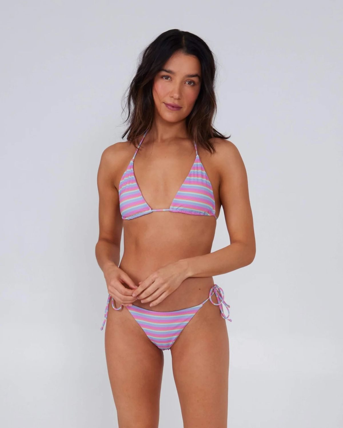 Salty Crew Bikini-Hose Salty Crew Seafarer Tie Side Rib Bottom Bikiniunterteil Orchid