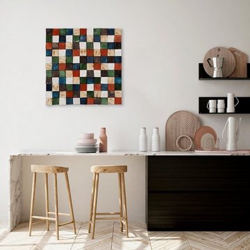 KUNSTLOFT Holzbild Mystic Pattern 75x75 cm, handgefertiges Wandbild aus Holz