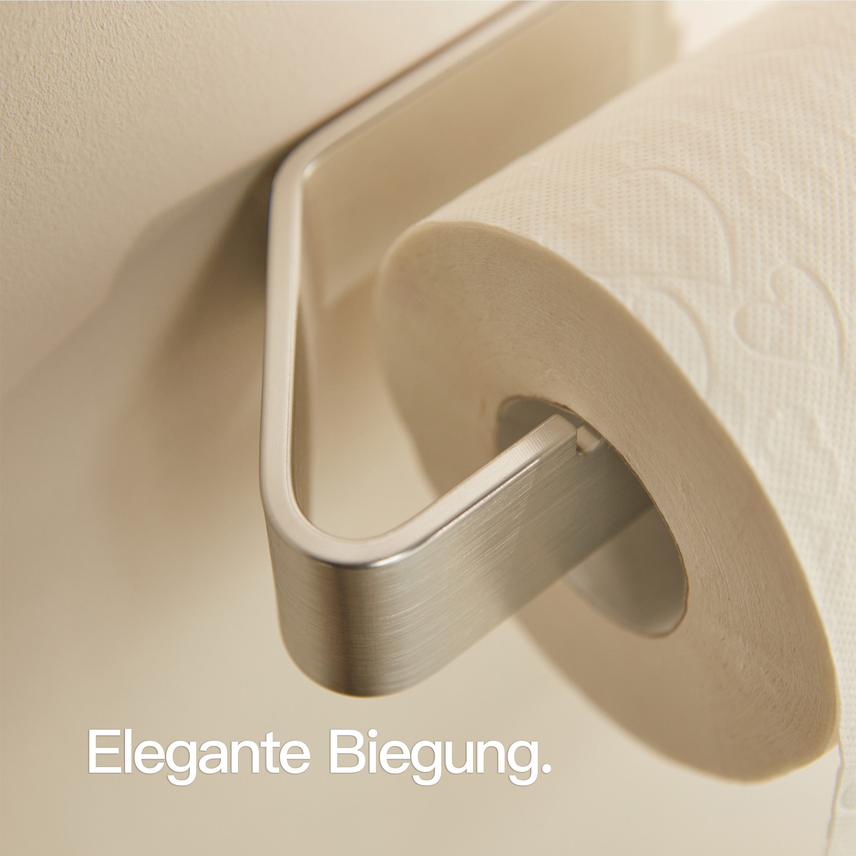 Designfabrik Hamburg Toilettenpapierhalter ohne Bohren, Klopapierhalter selbstklebend, WC Klorollenhalter, inkl. Markenklebeband für besonders starken Halt – Bild 3 von 5