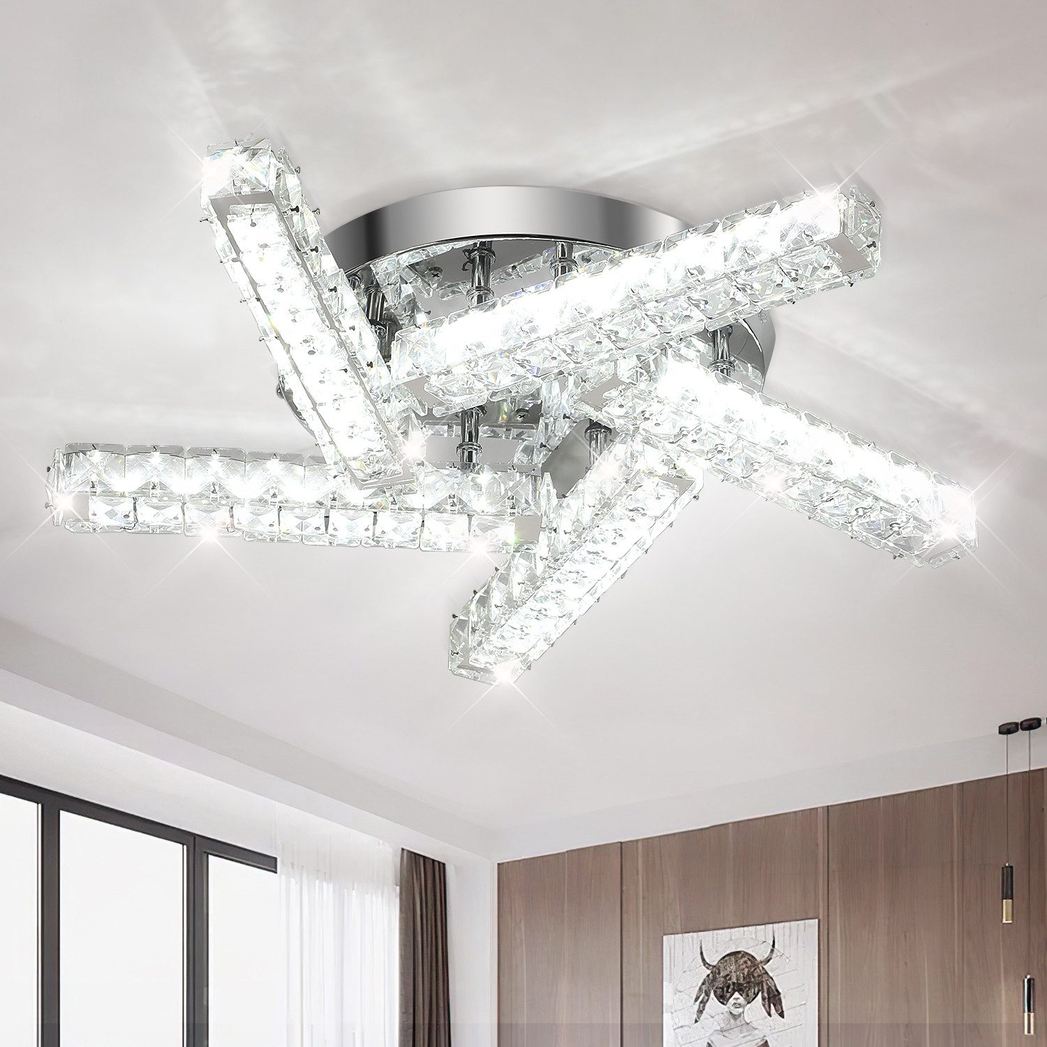 oyajia LED Deckenleuchte 24W Kristall LED günstig online kaufen