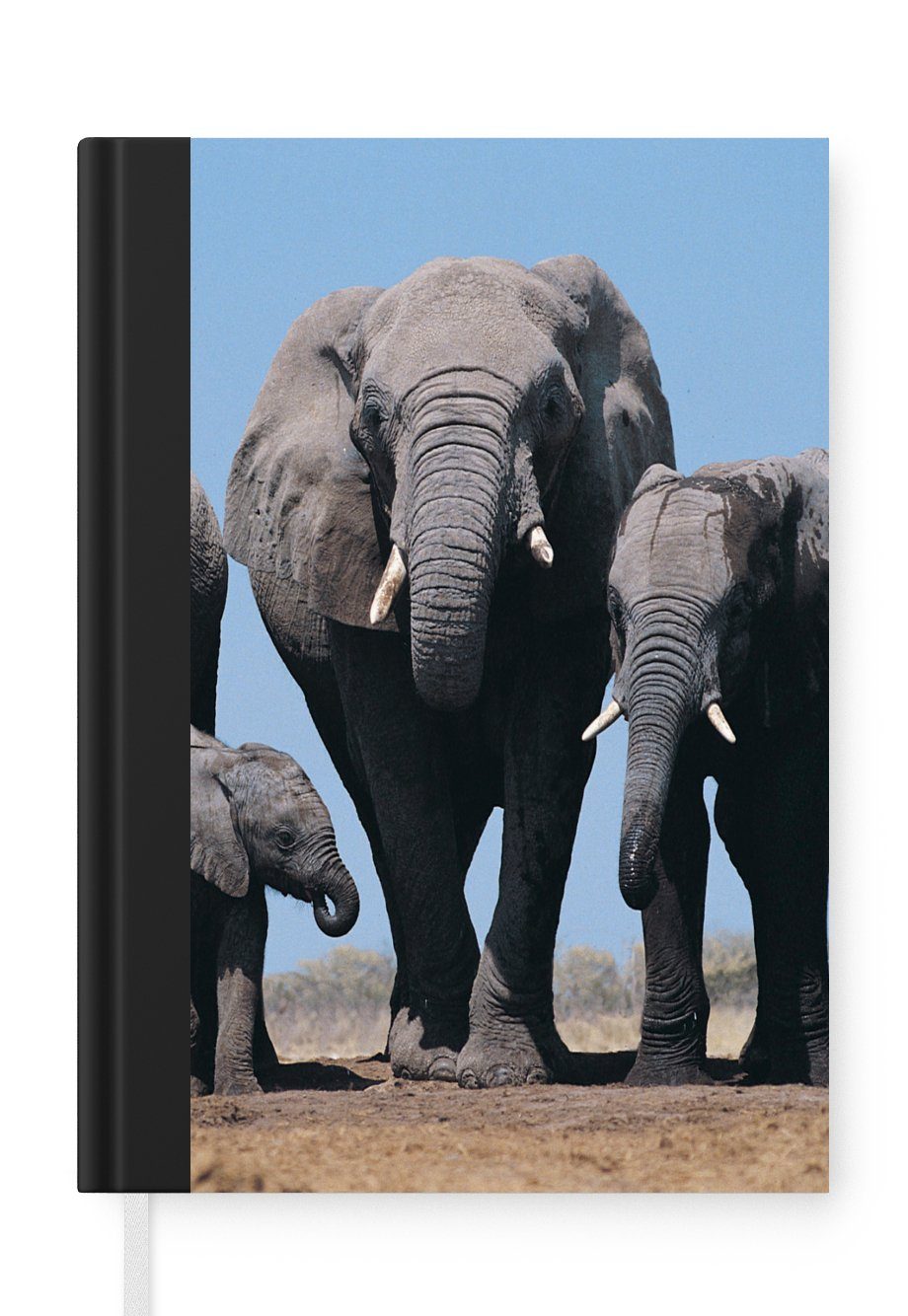 MuchoWow Notizbuch Elefant - Prärie - Tiere - Natur, Journal, Merkzettel, Tagebuch, Notizheft, A5, 98 Seiten, Haushaltsbuch