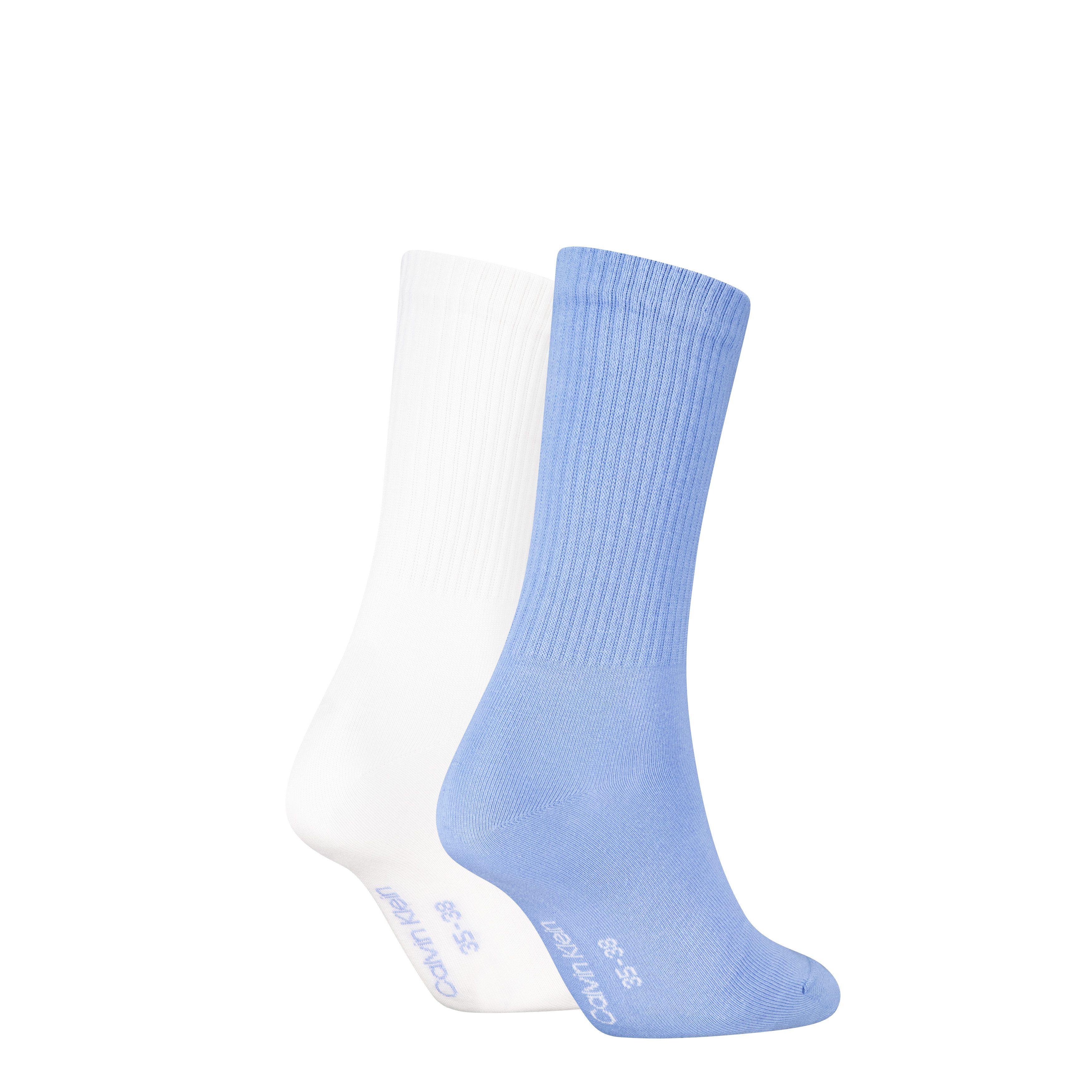 Calvin Klein Jeans Socken CKJ WOMEN SOCK 2P MONOGRAM (2-Paar, 2 Paar) mit extra breitem Bündchen, Cotton-Mix, elastisch