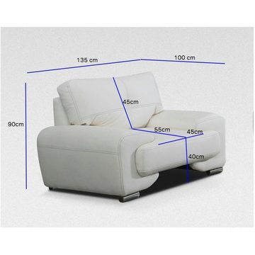 MOEBLO Sessel Enzo (Lounge Sessel mit Armlehnen - Armlehnensessel Fernsehsessel Polstersessel Federkern - mit Design Füßen, Sessel gepolstert - Polsterstuhl für Esszimmer & Wohnzimmer), (BxTxH):135x100x90cm