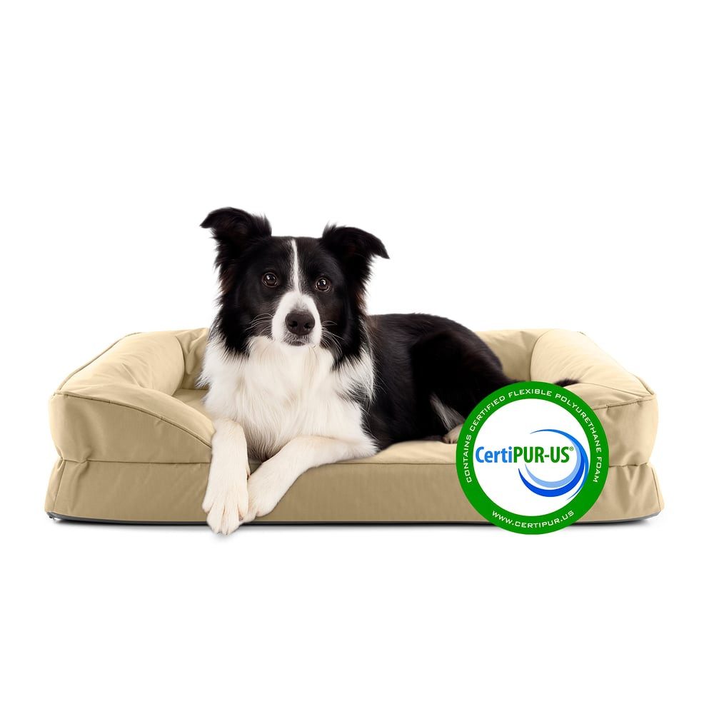 Lumaland Hundebett Hundebett In-& Outdoor M 90x65x18cm beige vakuumiert
