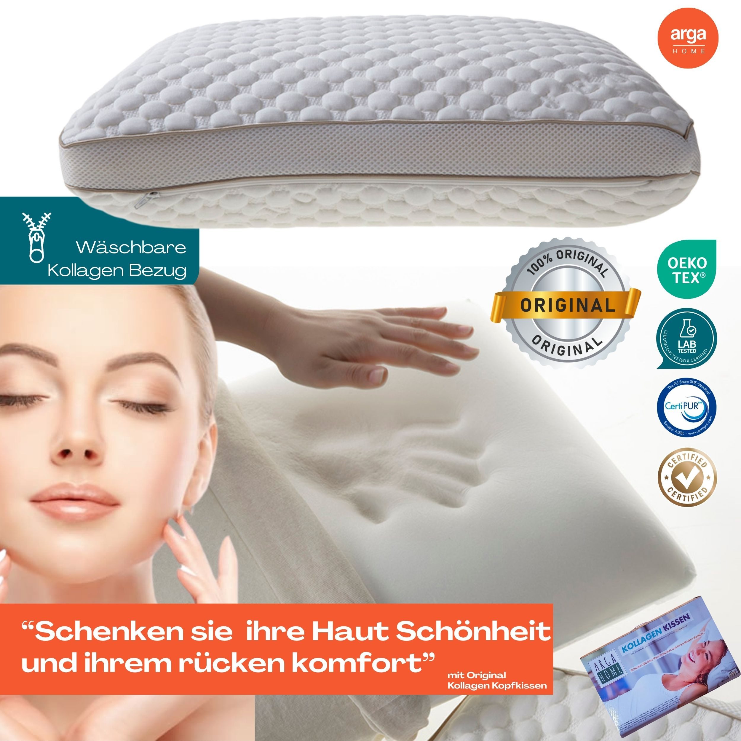 ARGAHOME Nackenstützkissen Orthopädisches Kopfkissen Kollagen Kissen Nacken günstig online kaufen