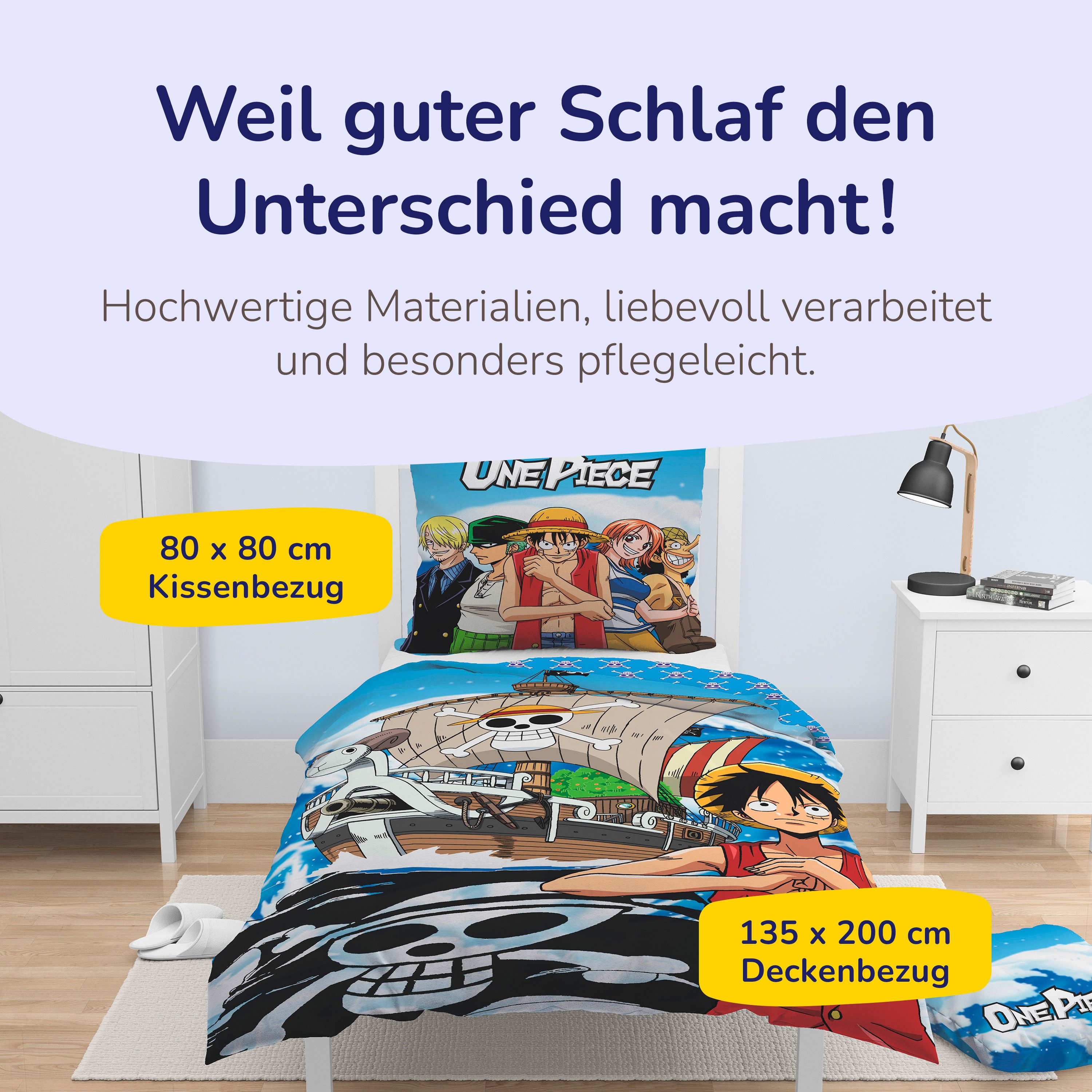 Träumschön Jugendbettwäsche Kinderbettwäsche Premium Set aus Baumwolle 135x200 cm One Piece, Baumwolle, 2 teilig