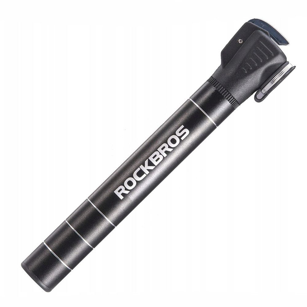 ROCKBROS Fahrradpumpe Minipumpe Luftpumpe Rahmenpumpe (Spar-Set, 1-tlg., 17 x 3 x 2 cm leicht), kompakt, leicht, 7 bar, Universalkopf, Rahmenhalter