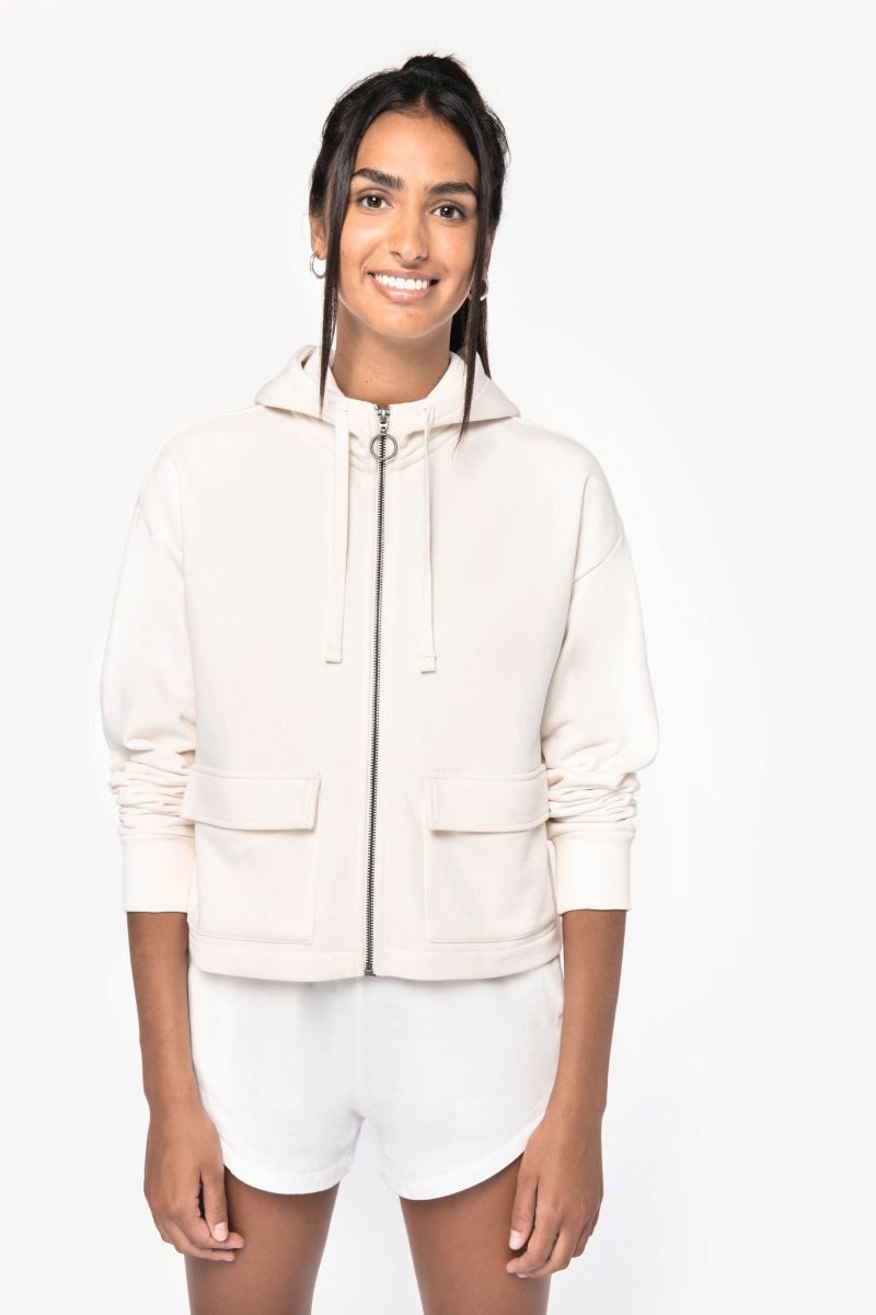 Native Spirit Kapuzensweatjacke Umweltfreundliches Damen-Kapuzensweatshirt aus French Terry