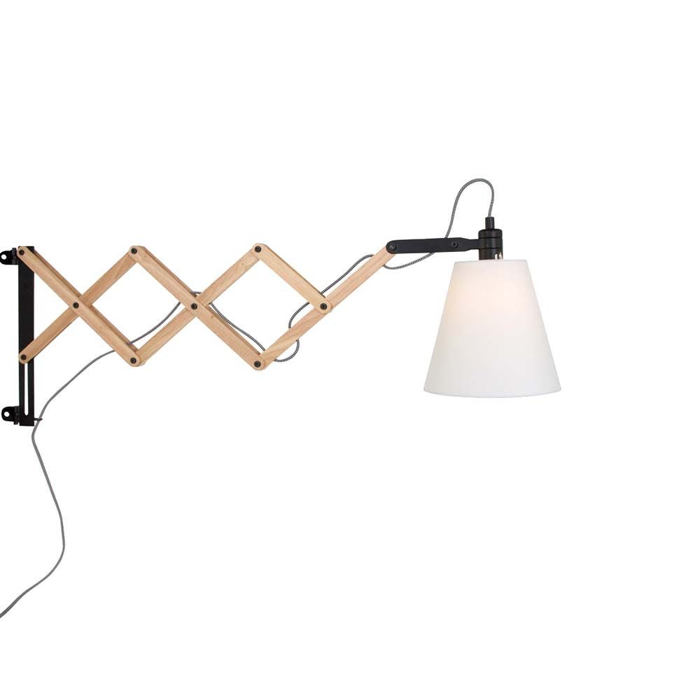 Steinhauer LIGHTING Wandleuchte, Leuchtmittel nicht inklusive, Wandlampe Wandspot Leseleuchte Holz Buche verstellbar creme Metall