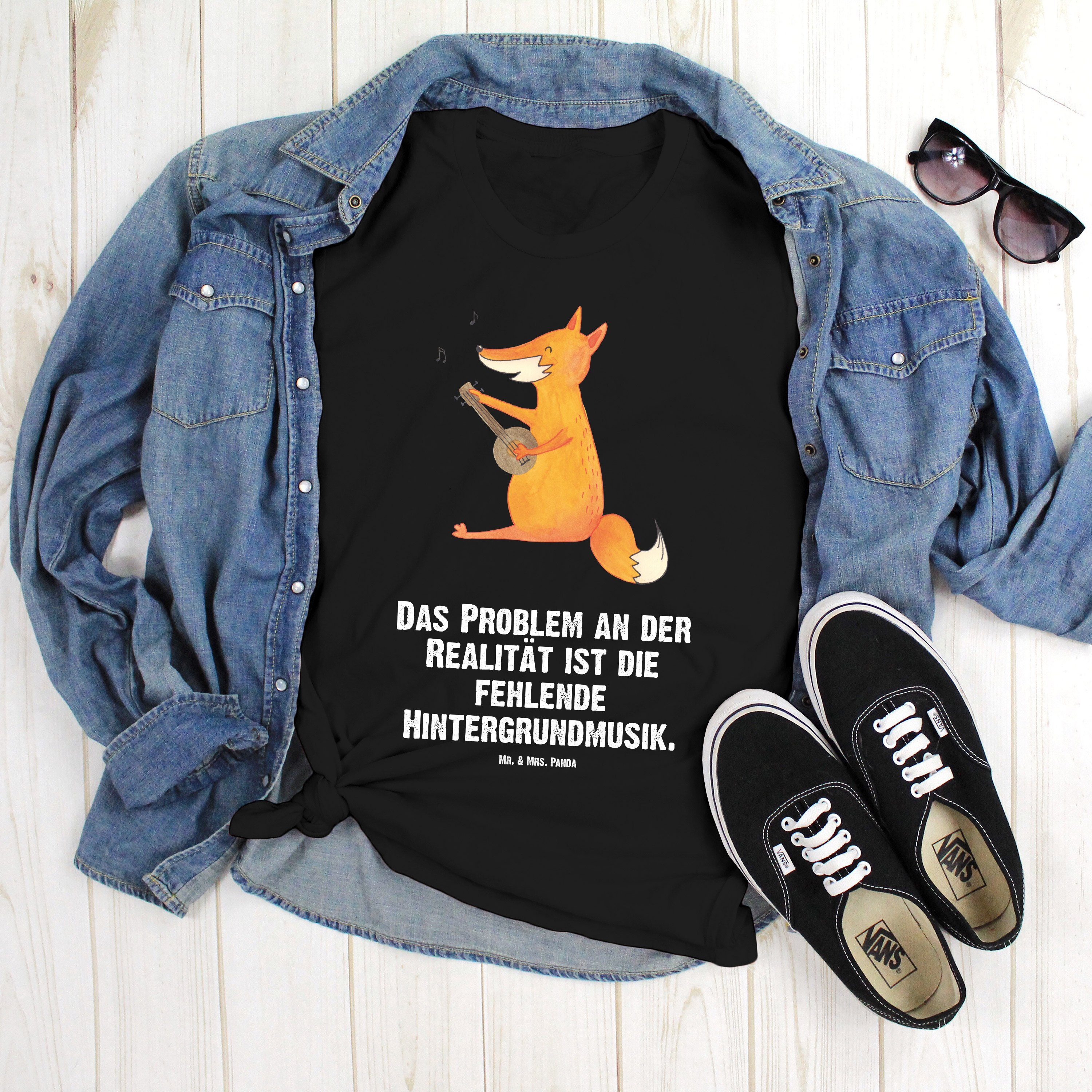 Mr. & Mrs. Panda T-Shirt Fuchs Gitarre, T-Shirt, Schwarz, Tshirt, Singen, O günstig online kaufen