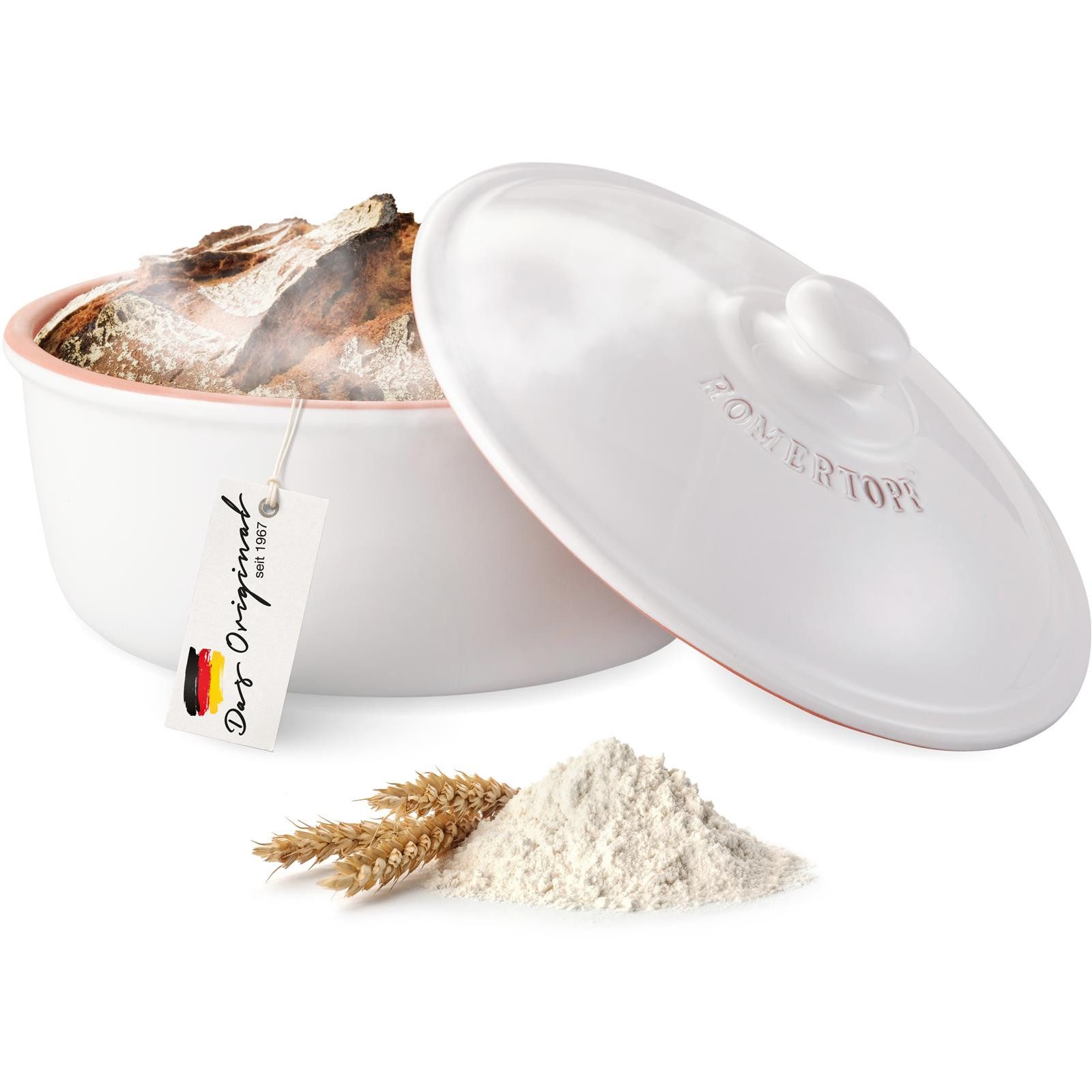 RÖMERTOPF Кастрюли жаровни Brotbacktopf rund MEDI, Keramik (Set), antihaft