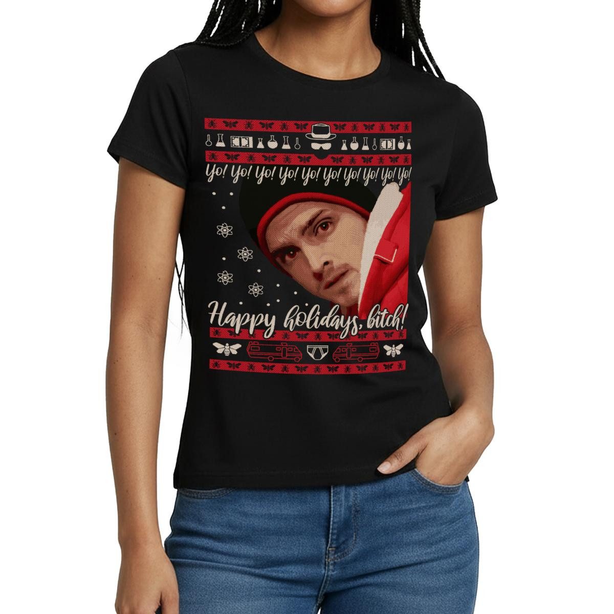 T-Shirt Breaking Bad Jesse Happy Holidays, B*itch Frauen T-Shirt