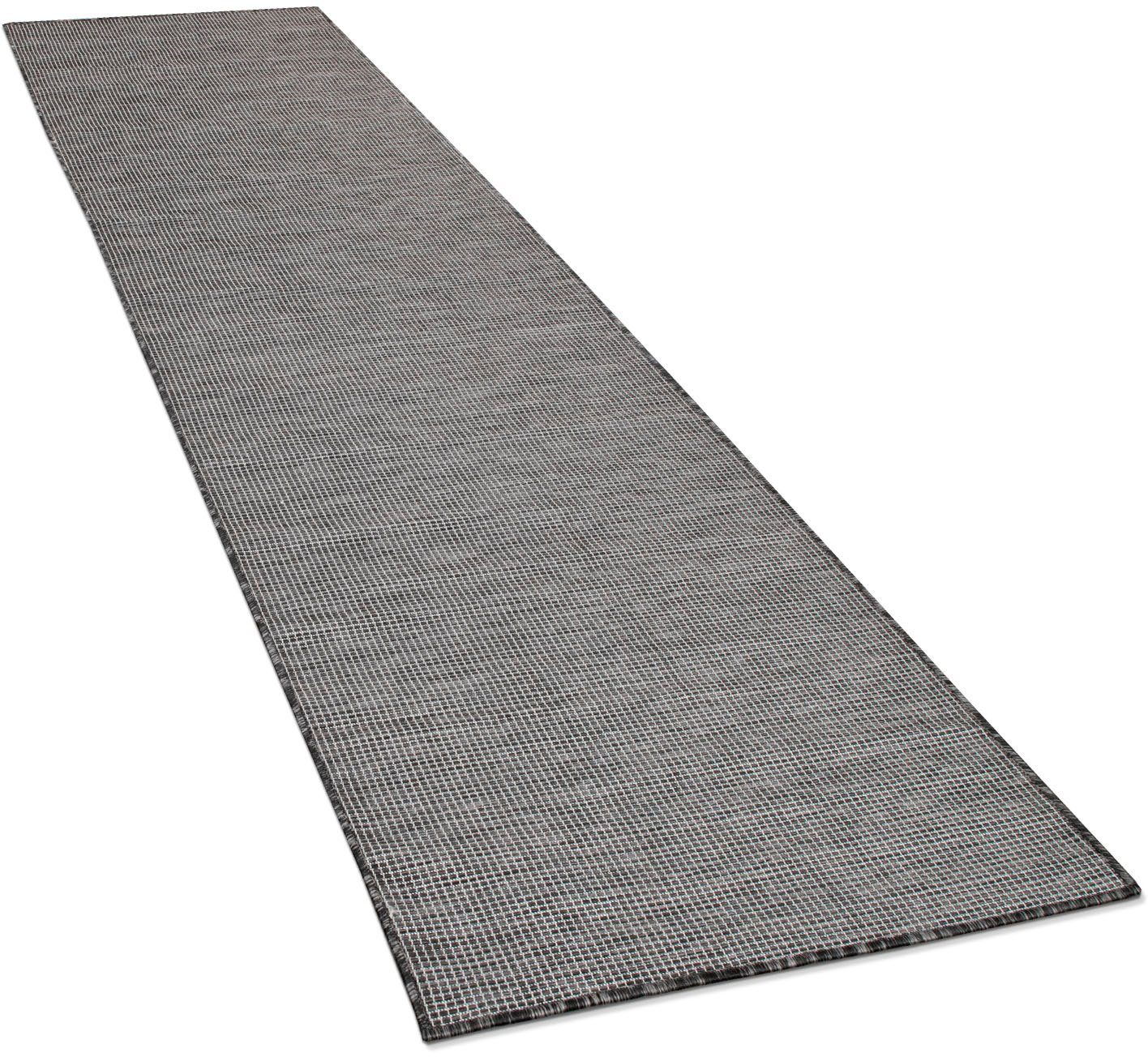 Teppich-Läufer, Sonset, Outddor und Home, Höhe: In- mm, 4 Läufer Flachgewebe, geeignet grau Paco rechteckig,