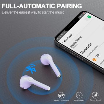 yobola Kabellos Bluetooth 5.1 HiFi Stereoklang, IPX5 Wasserdicht In-Ear-Kopfhörer (Universelle Kompatibilität mit den meisten Bluetooth-Geräten für nahtlose Verbindung., Touch Control,Kopfhörer Eingebautes Mikrofon für Smartphone)