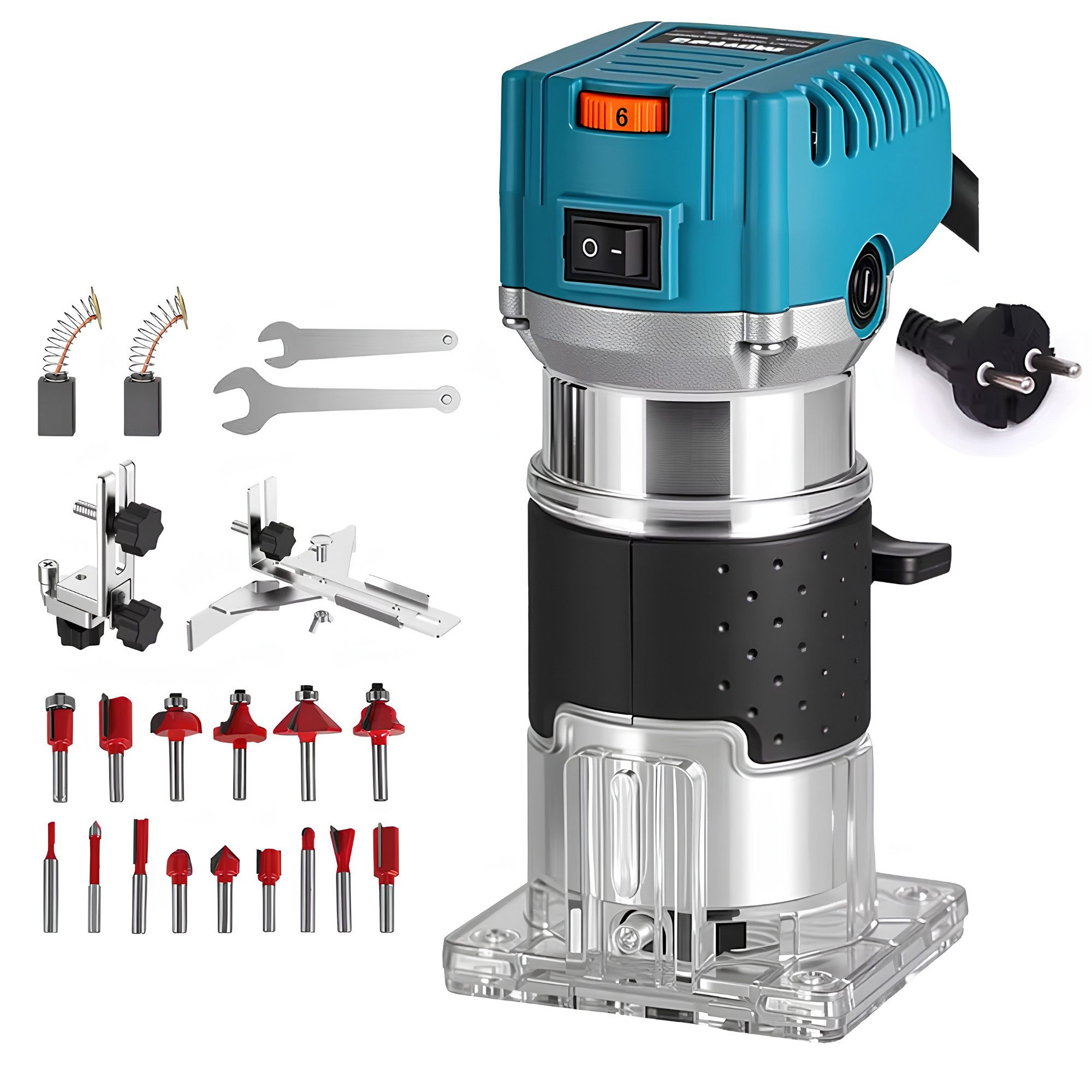 Athlix Kantenfräser Elektrische Trimmmaschine Holzarbeiten Fräsen Enching Hand Holzkante, 24-tlg., 800 W, 30000 U/min - Vielseitig einsetzbar