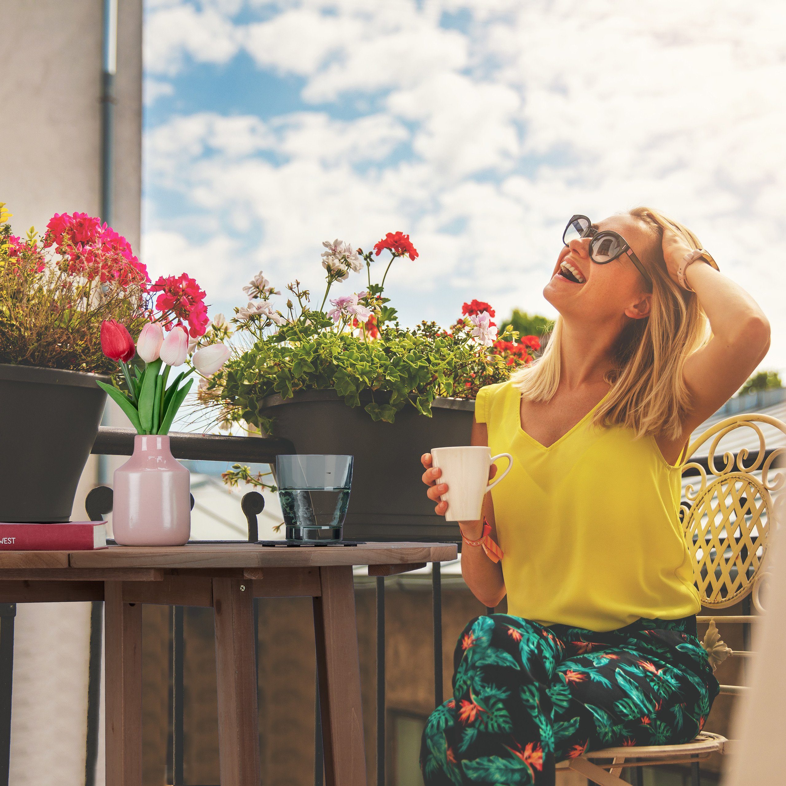 relaxdays Klapptisch Halbrunder Klapptisch aus Holz