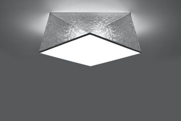 Licht-Erlebnisse Deckenleuchte LYNNDIE, ohne Leuchtmittel, Deckenlampe geometrisch Grau blendarm Schlafzimmer Wohnzimmer