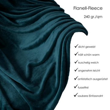 Wohndecke Premium Super Soft Flanell Kuscheldecke Sofadecke, heimtexland, super weich und flauschig, Allergiker geeignet, atmungsaktiv