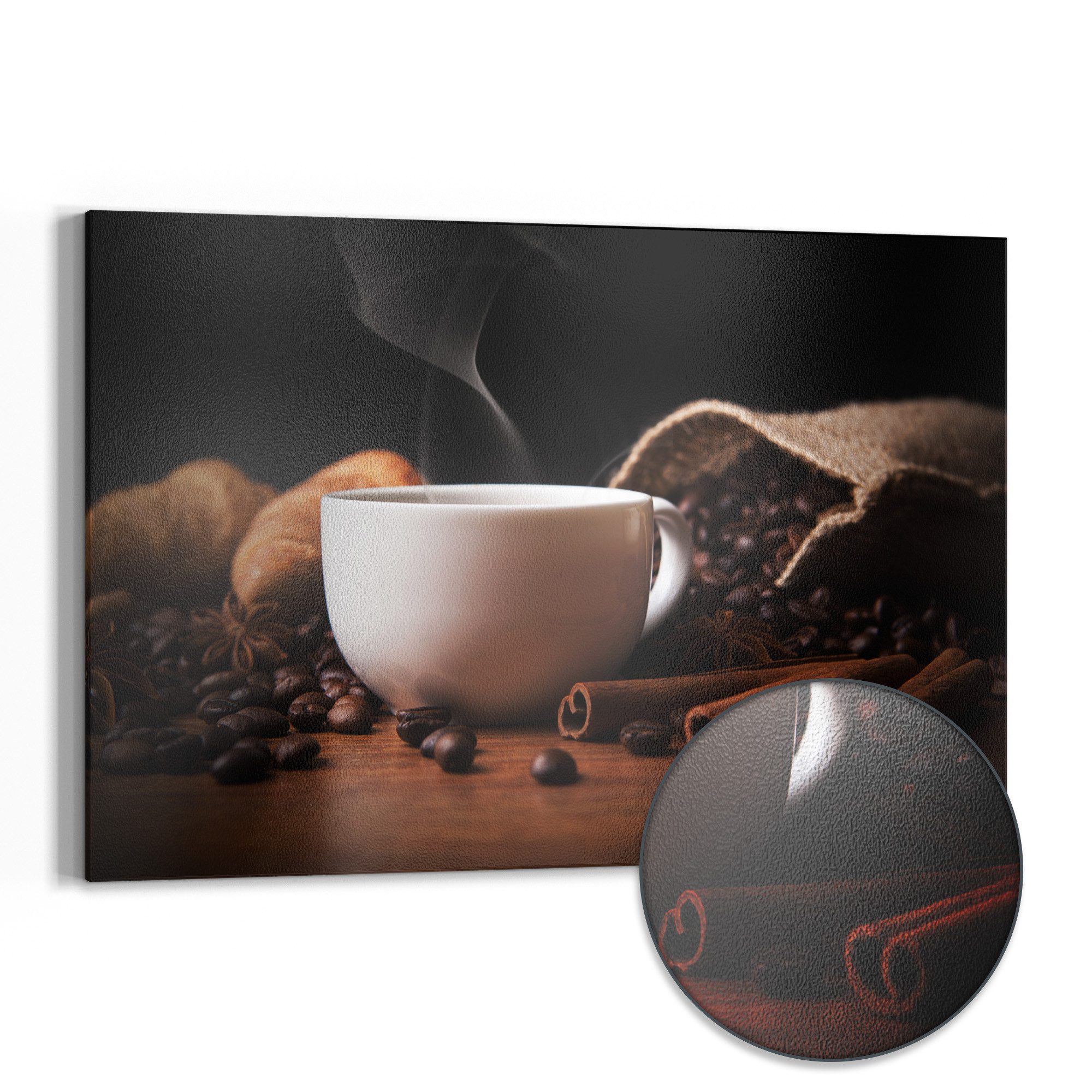 DEQORI Magnettafel 'Sinnesfreude Kaffee', Metall Whiteboard für alle Magnete, Magnetboard magnetisch