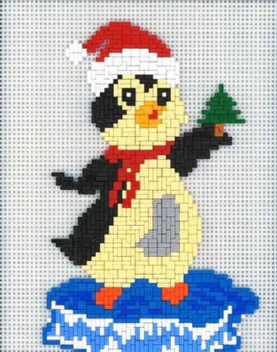 Stick it Steckpuzzle Weihnachtspinguin, 1200 Puzzleteile, Bildformat: 26 x 33 cm