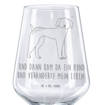 Mr. & Mrs. Panda Rotweinglas Hund Dogge - Transparent - Geschenk, Spülmaschinenfeste Weingläser, H, Premium Glas, Spülmaschinenfest