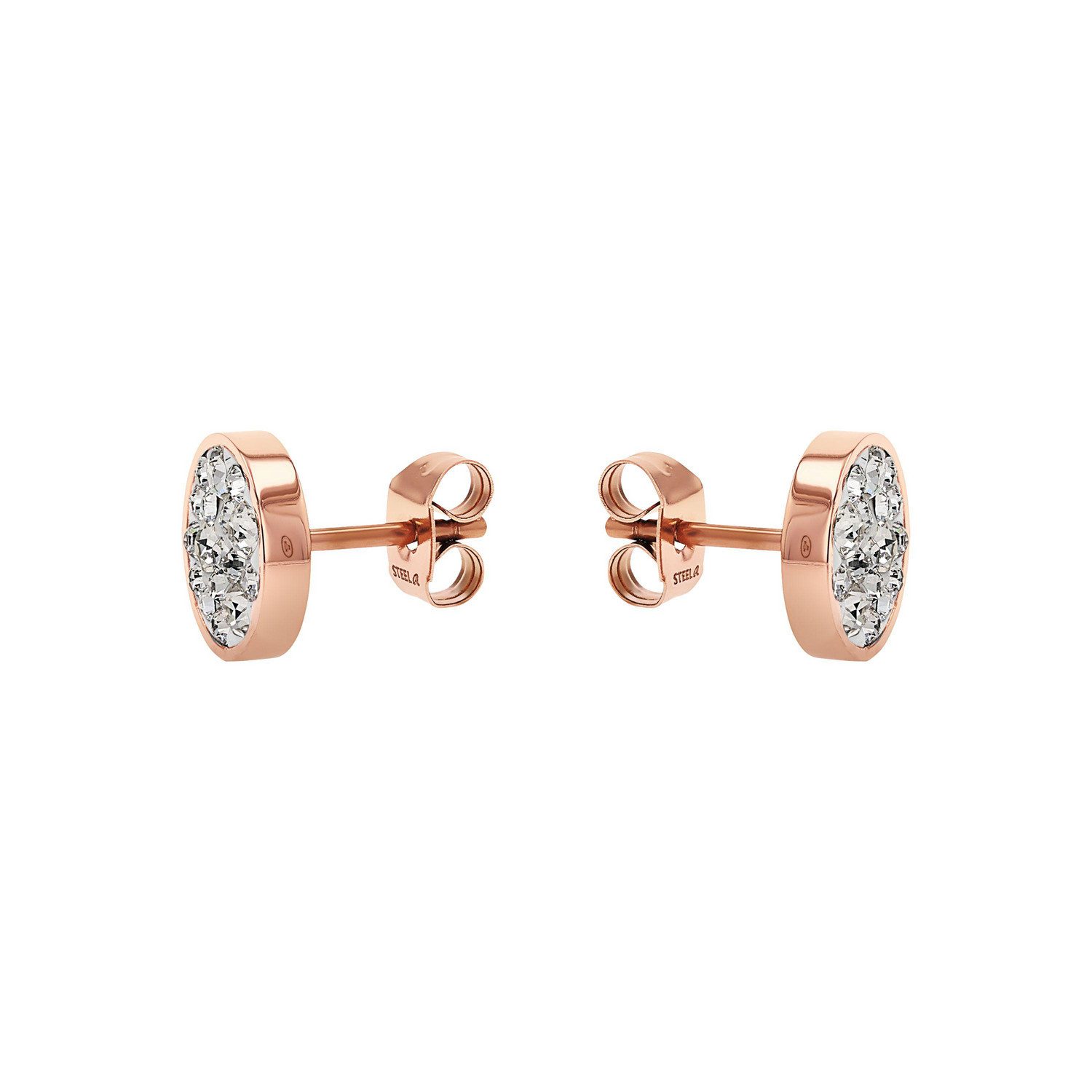 TOM TAILOR Paar Ohrstecker Schmuck Geschenk Edelstahl Kreis rund, mit Kristallsteine