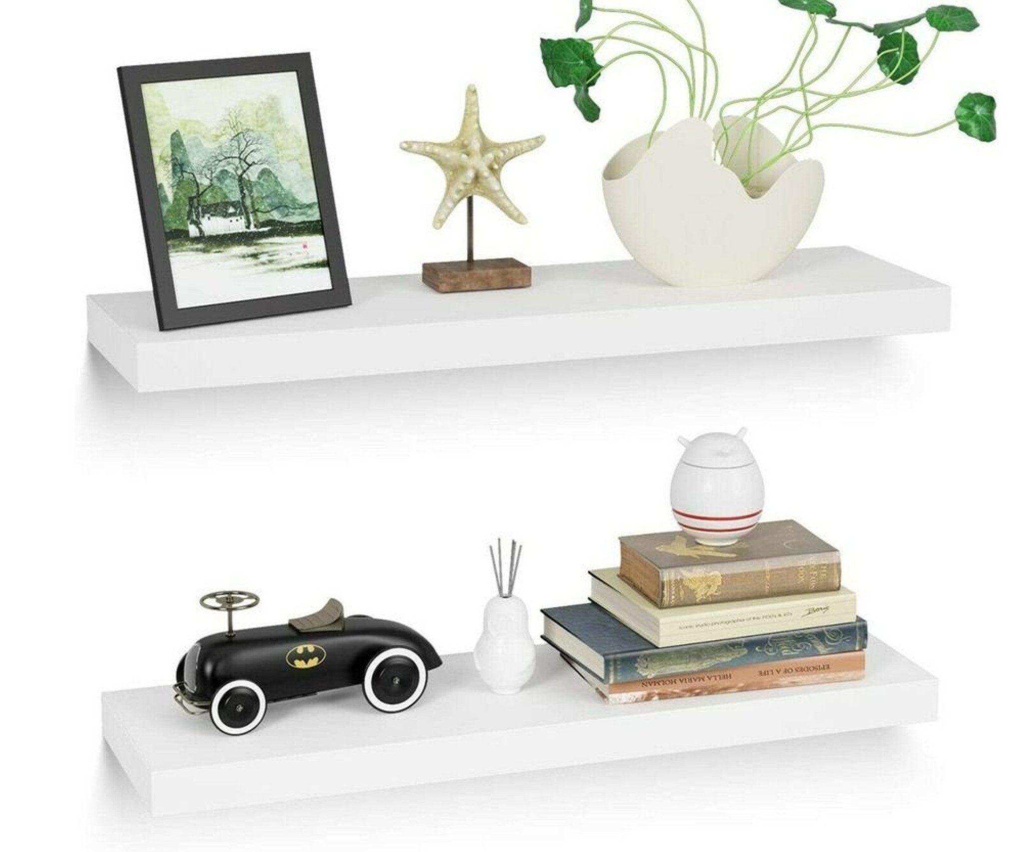 Homfa Wandboard Wandregal Wandbrett Wandablage Bücherregal 2er Set MDF Holz günstig online kaufen