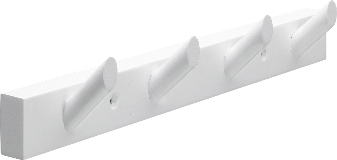Hettich Garderobenhaken Hettich Hakenleiste Buche 400 x 65 x 60 mm mit 4