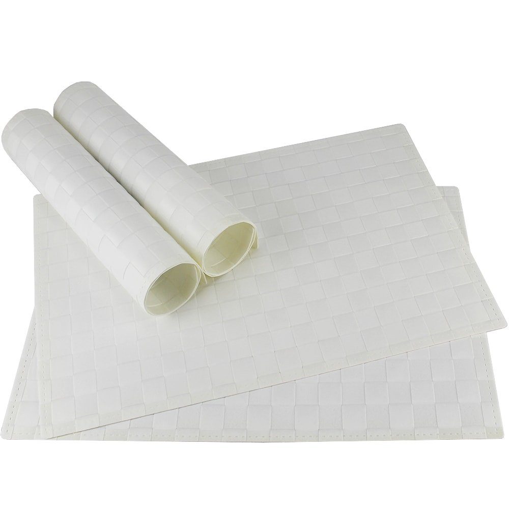 Platzset Tischset MODERN weiß 4er Tischunterlage als Tischdeko