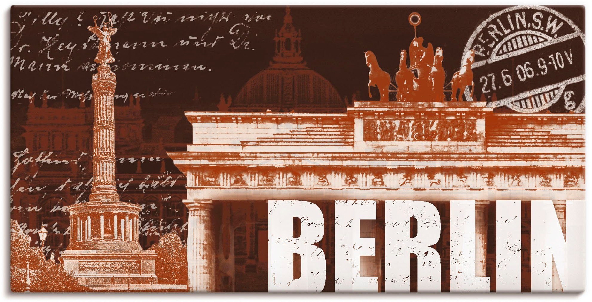 als Berlin Poster (1 in Größen Leinwandbild, versch. oder St), Wandbild Alubild, Collage, Artland Berlin Wandaufkleber