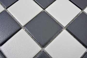 Mosani Mosaikfliesen Keramik Mosaik Fliese Mosaik RUTSCHEMMEND RUTSCHSICHER schwarz weiß