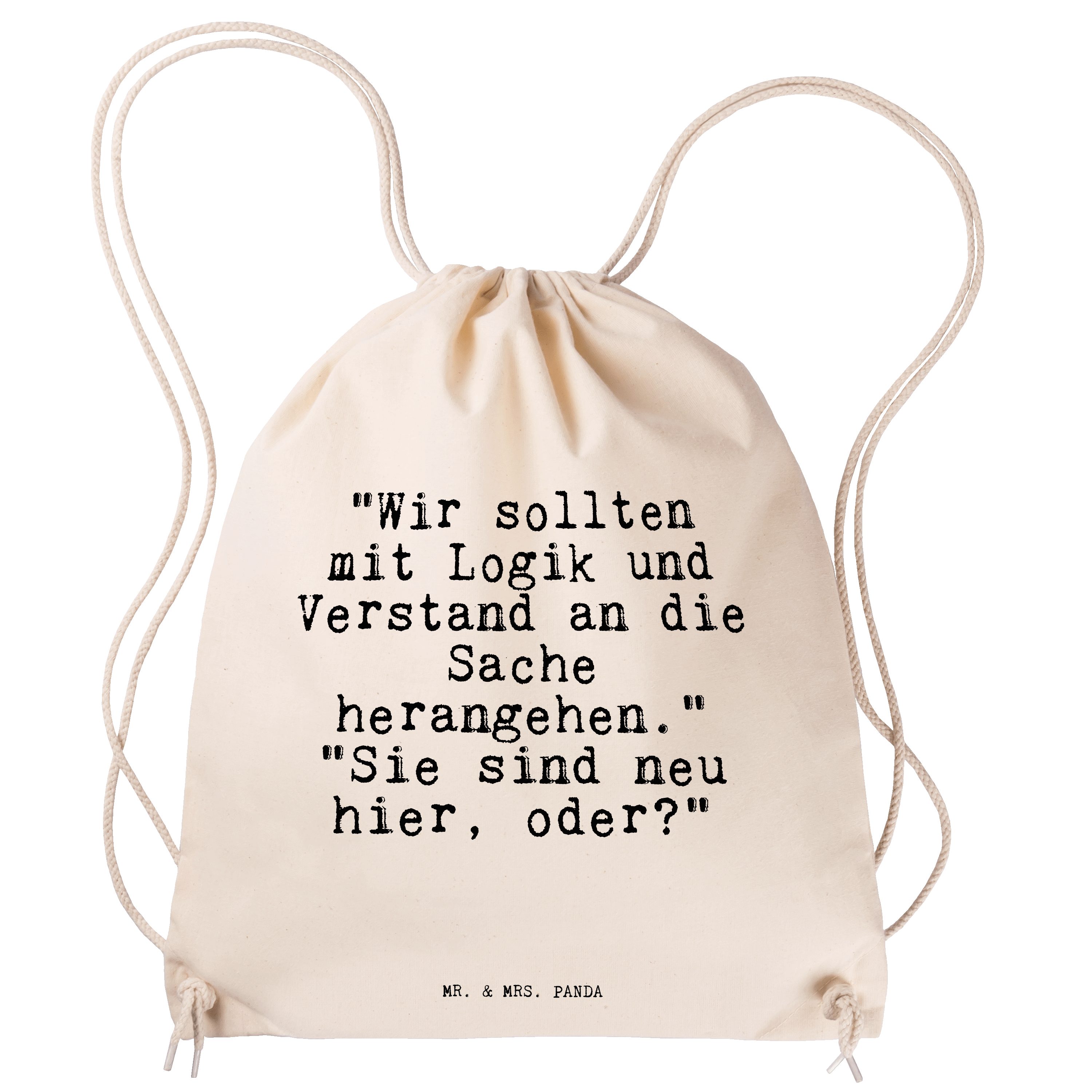 Mr. & Mrs. Panda Sporttasche »"Wir sollten mit Logik... Transparent