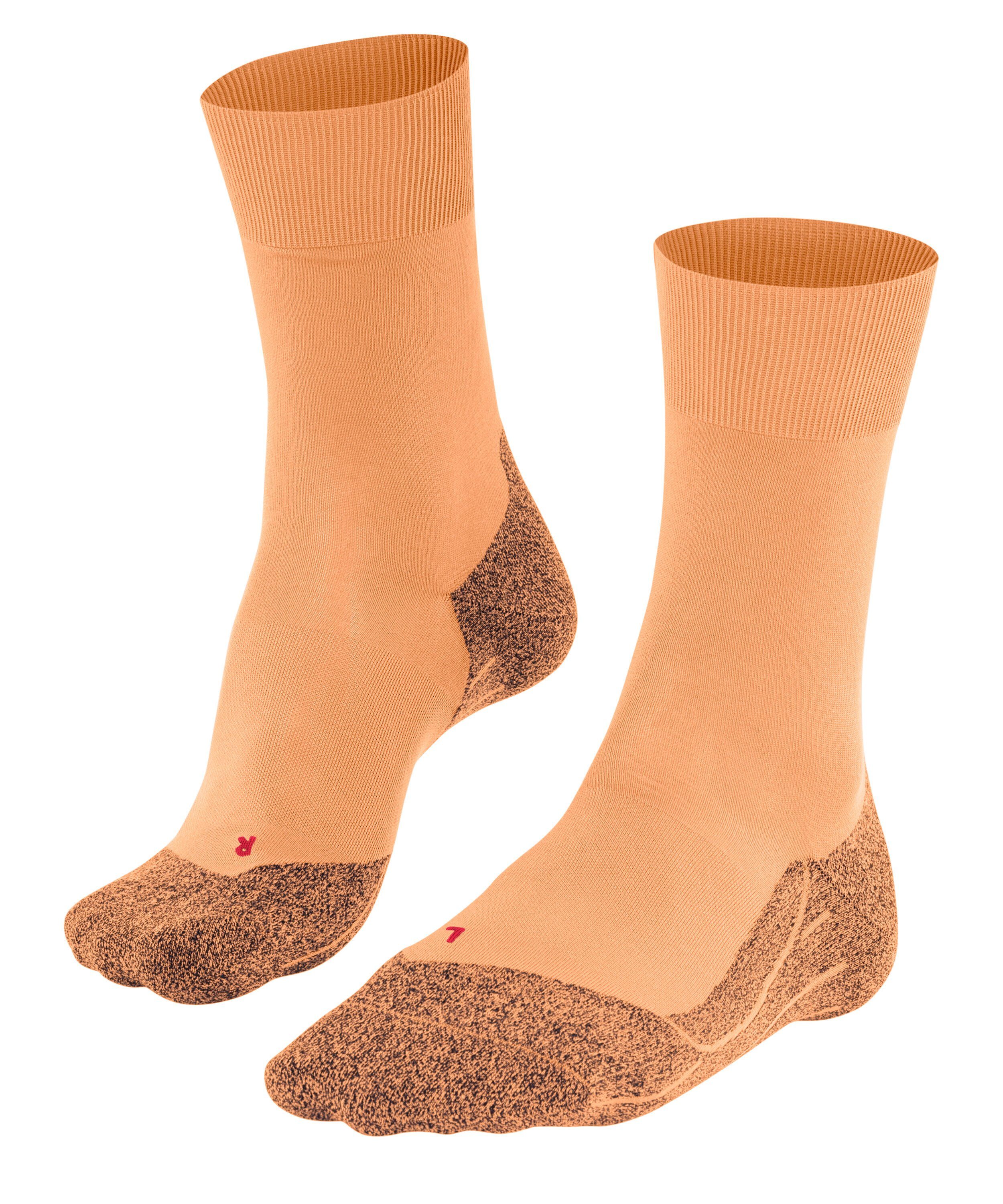 leichte orangette Polsterung FALKE Laufsocken ein für natürliches (1-Paar) Light (8155) RU4 Performance Gefühl