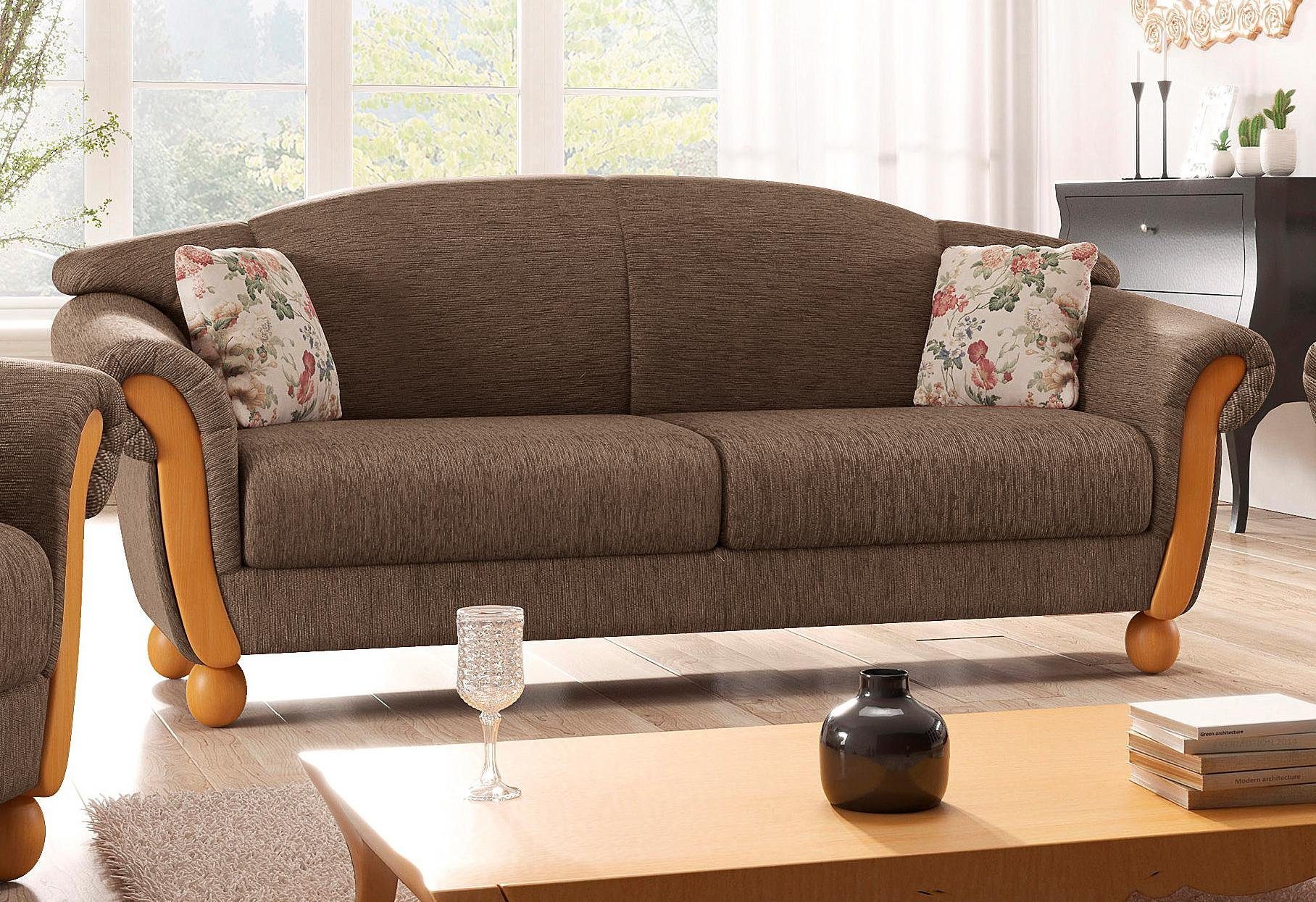 Home affaire 3-Sitzer Milano, bequemes Sofa mit geschwungenen Armlehnen, La günstig online kaufen