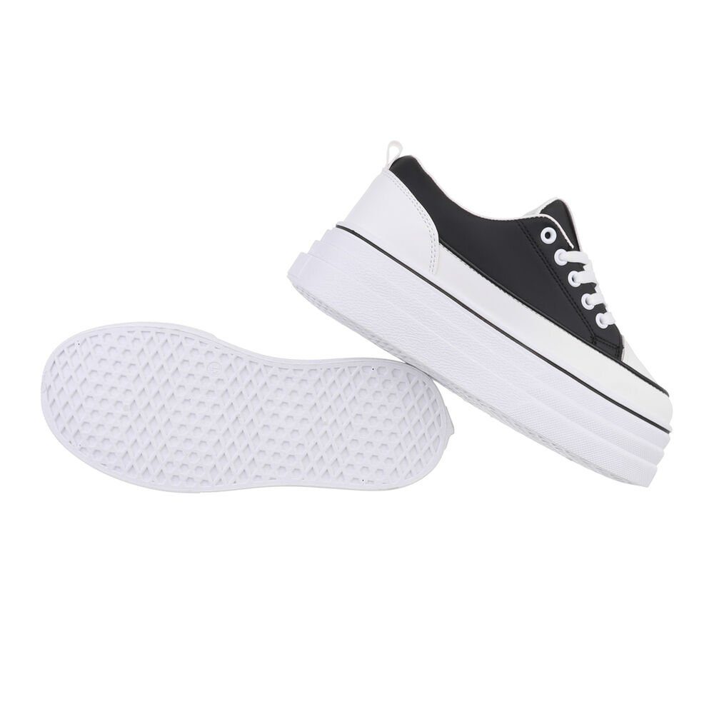 Ital-Design Damen Low-Top Freizeit Sneaker Flach Sneakers Low in Schwarz günstig online kaufen