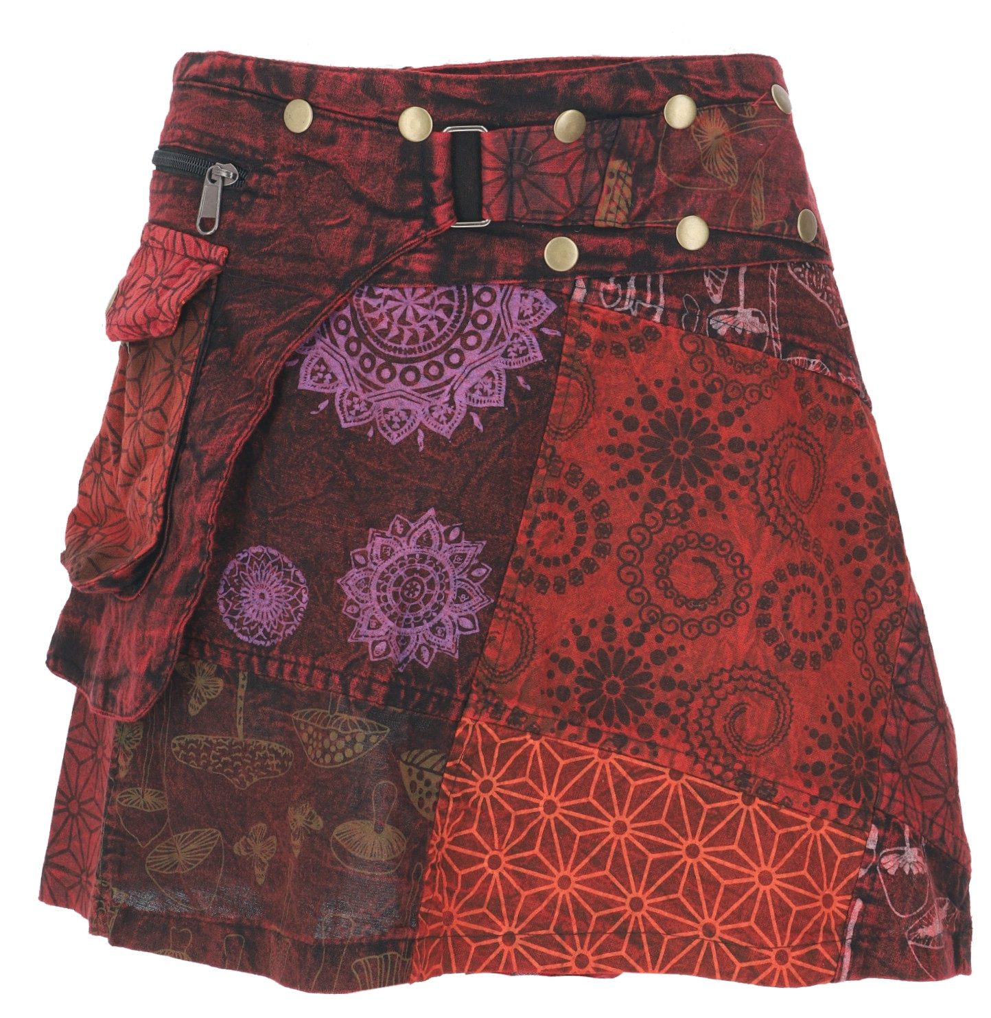 Guru-Shop Minirock Wickelrock, kurzer Rock, Cacheur, Stonewash.. alternative Bekleidung