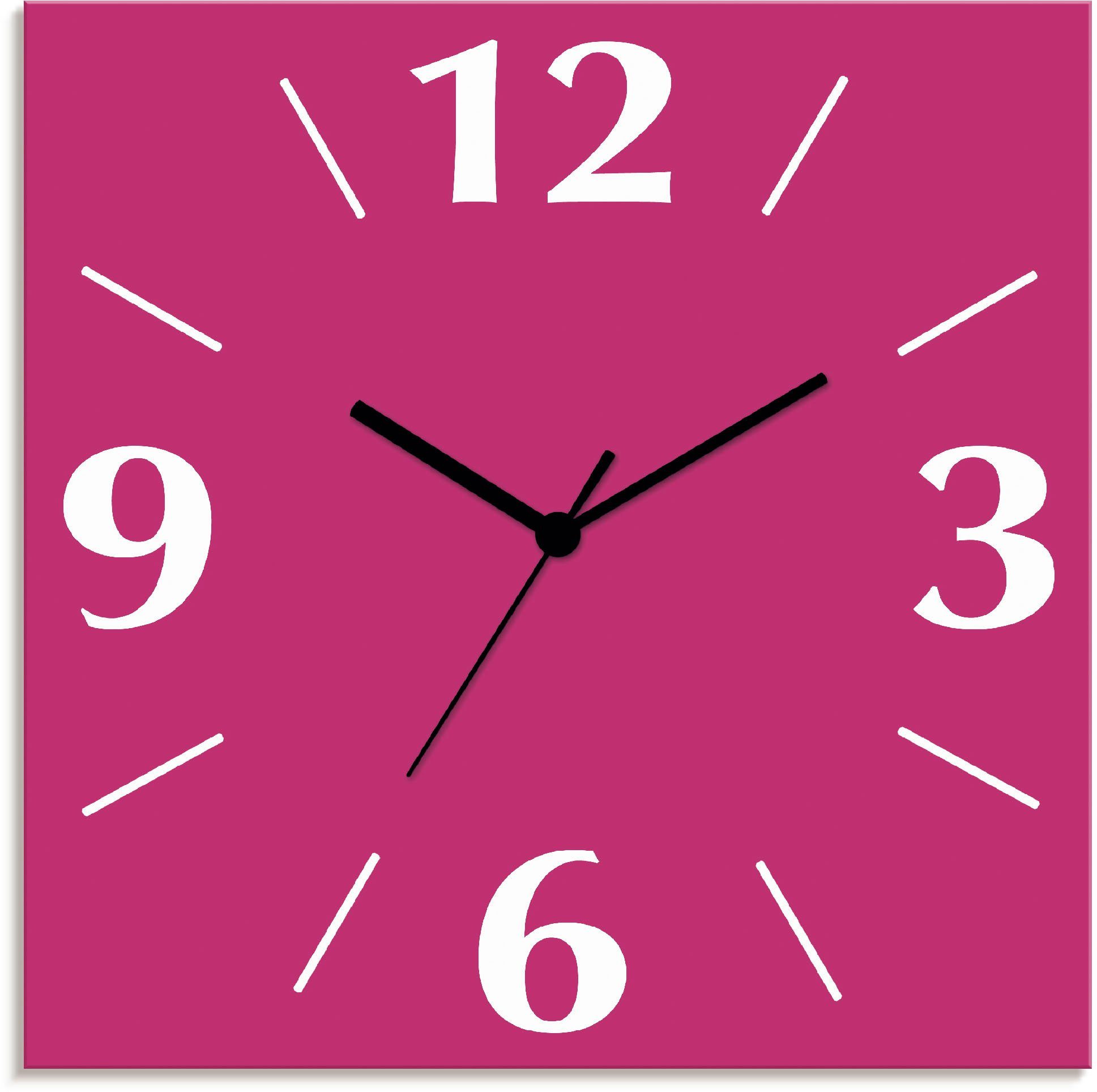 Artland Wanduhr Uni Trendfarben (wahlweise mit Quarz- oder Funkuhrwerk, lautlos ohne Tickgeräusche)